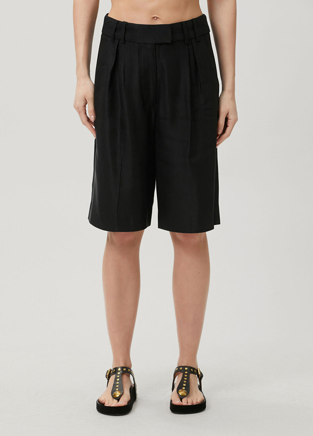 AllSaints Charley Relaxed Fit Siyah Şort görsel 2