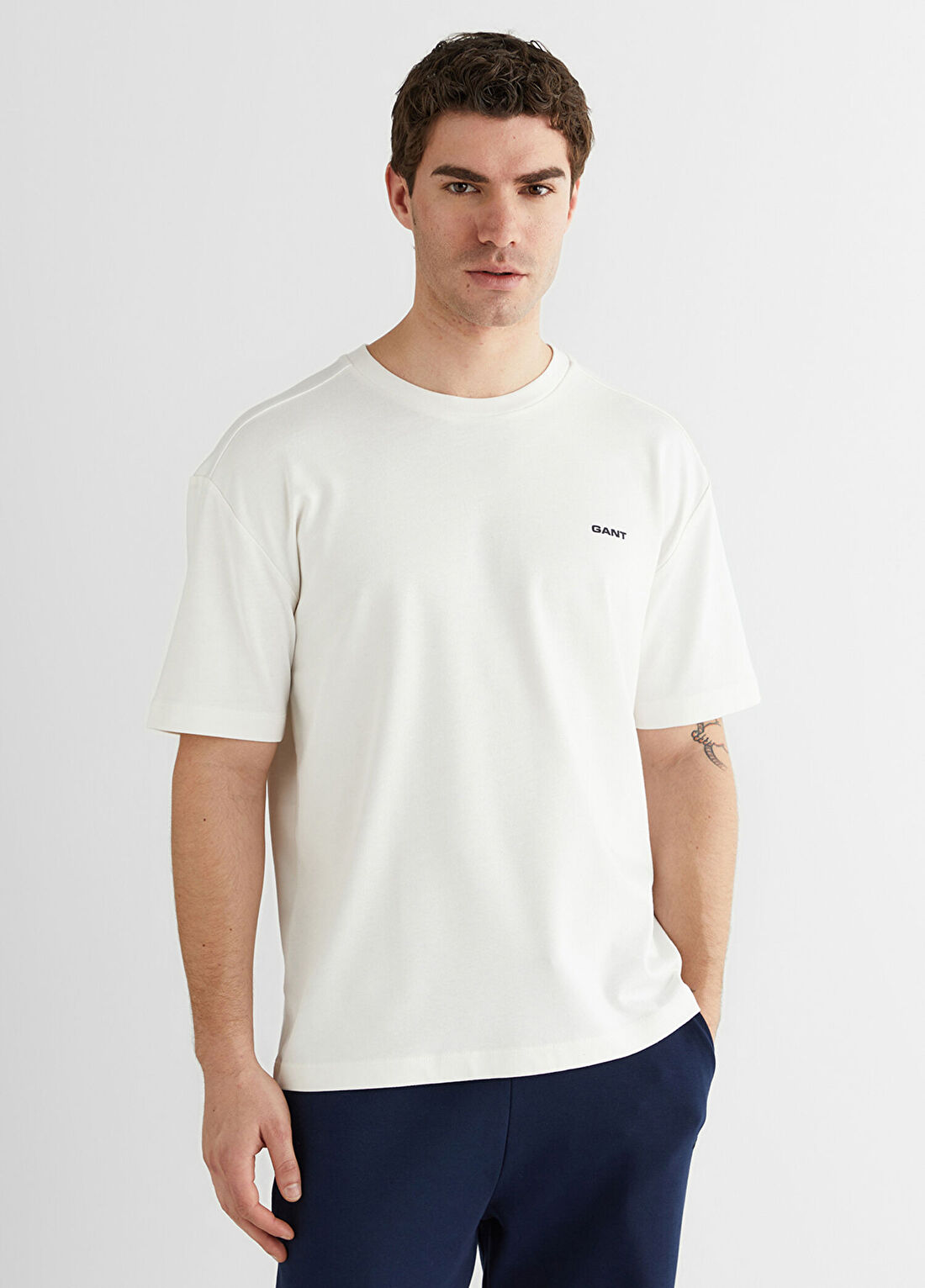 Gant Beyaz Baskılı Kısa Kollu Erkek T-Shirt