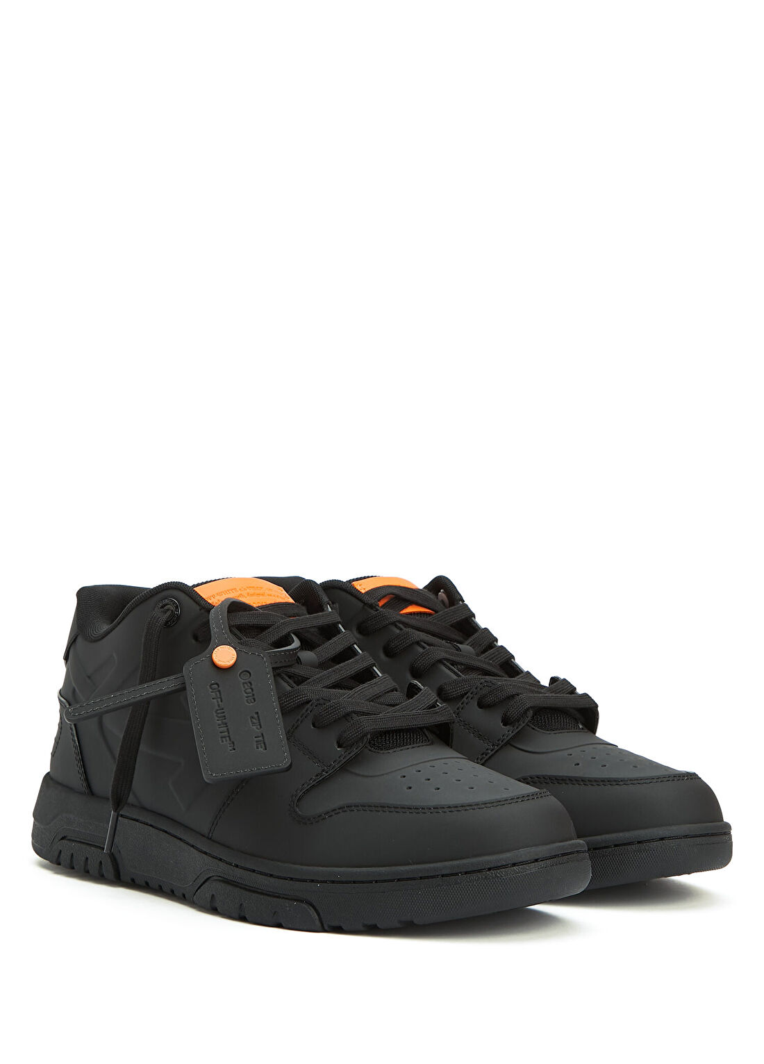 Off-White Out Of Office Siyah Erkek Deri Sneaker görsel 2