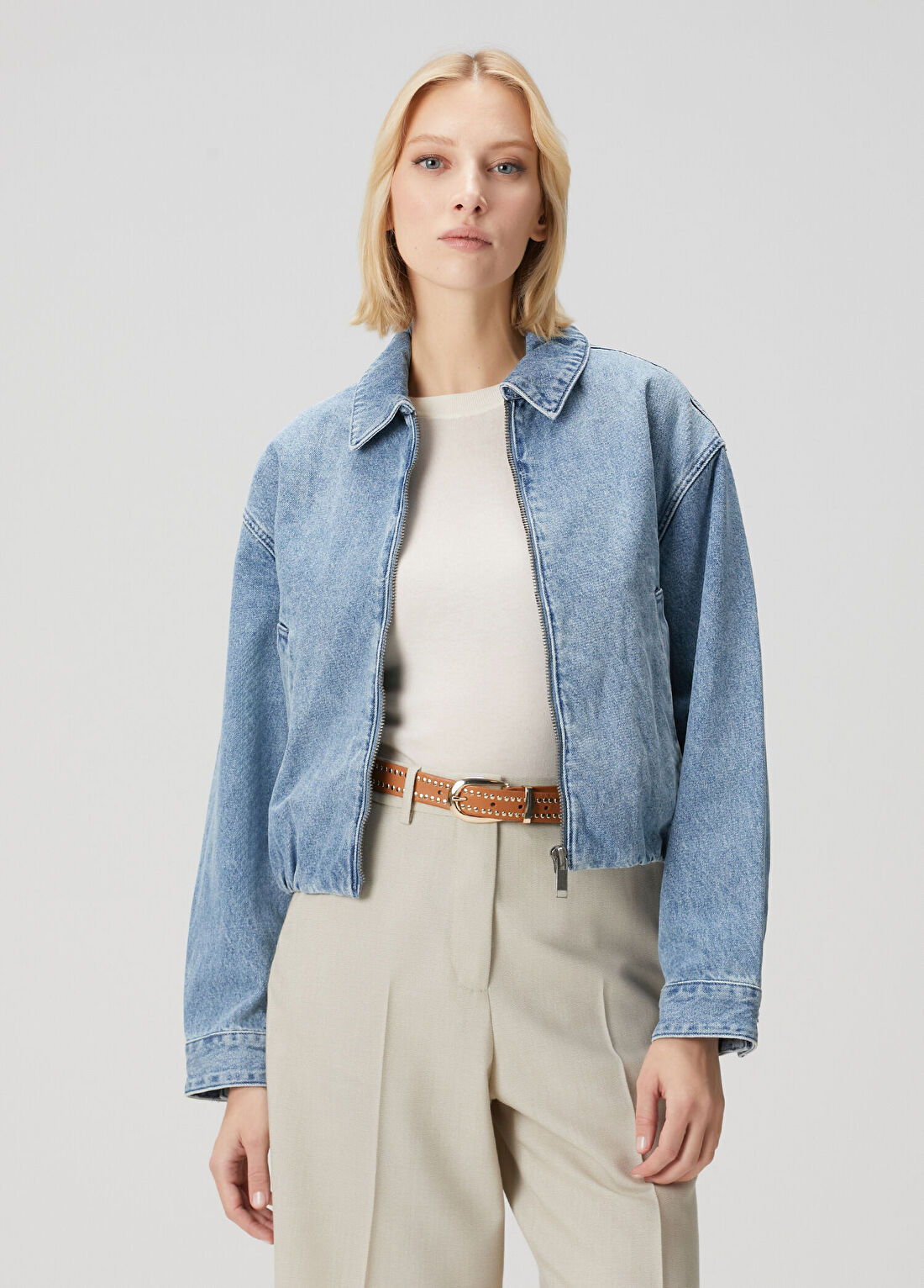 Michael Michael Kors Mavi Denim Bomber Ceket