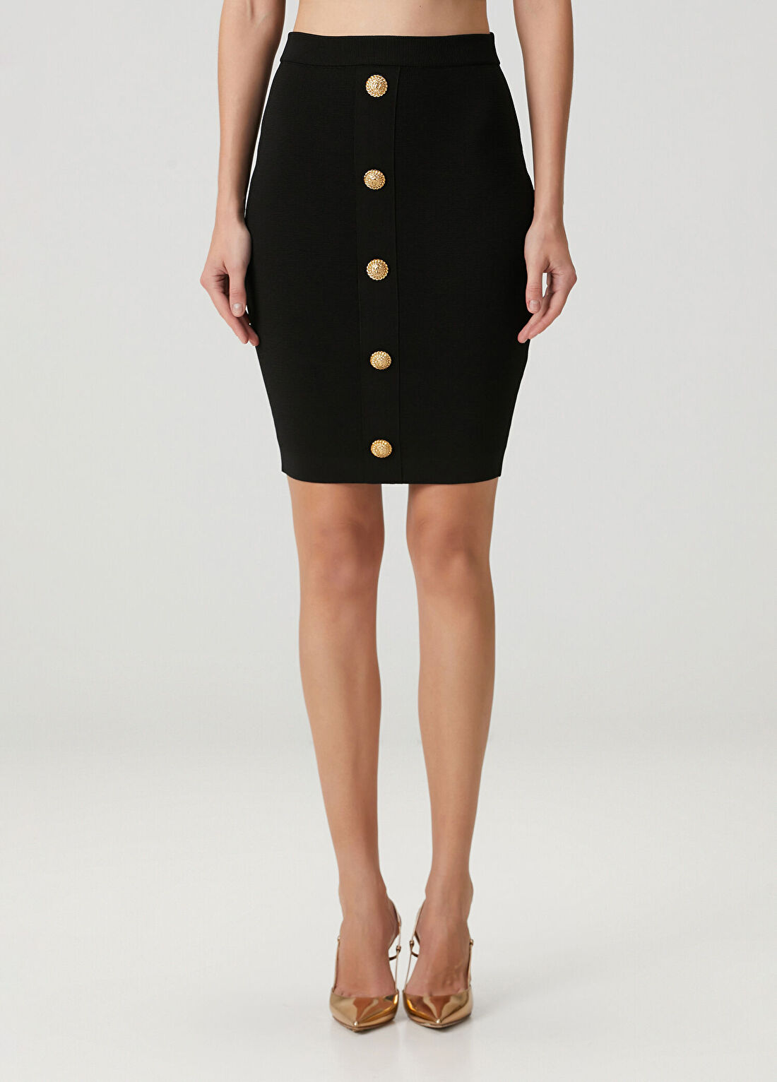 Balmain Siyah Midi Etek görsel 2
