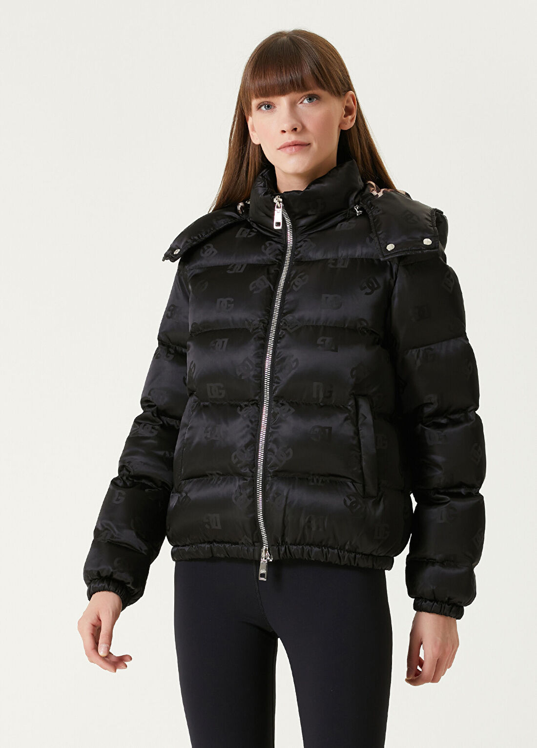 Dolce&Gabbana Siyah Logo Jakarlı Puff Mont görsel 3