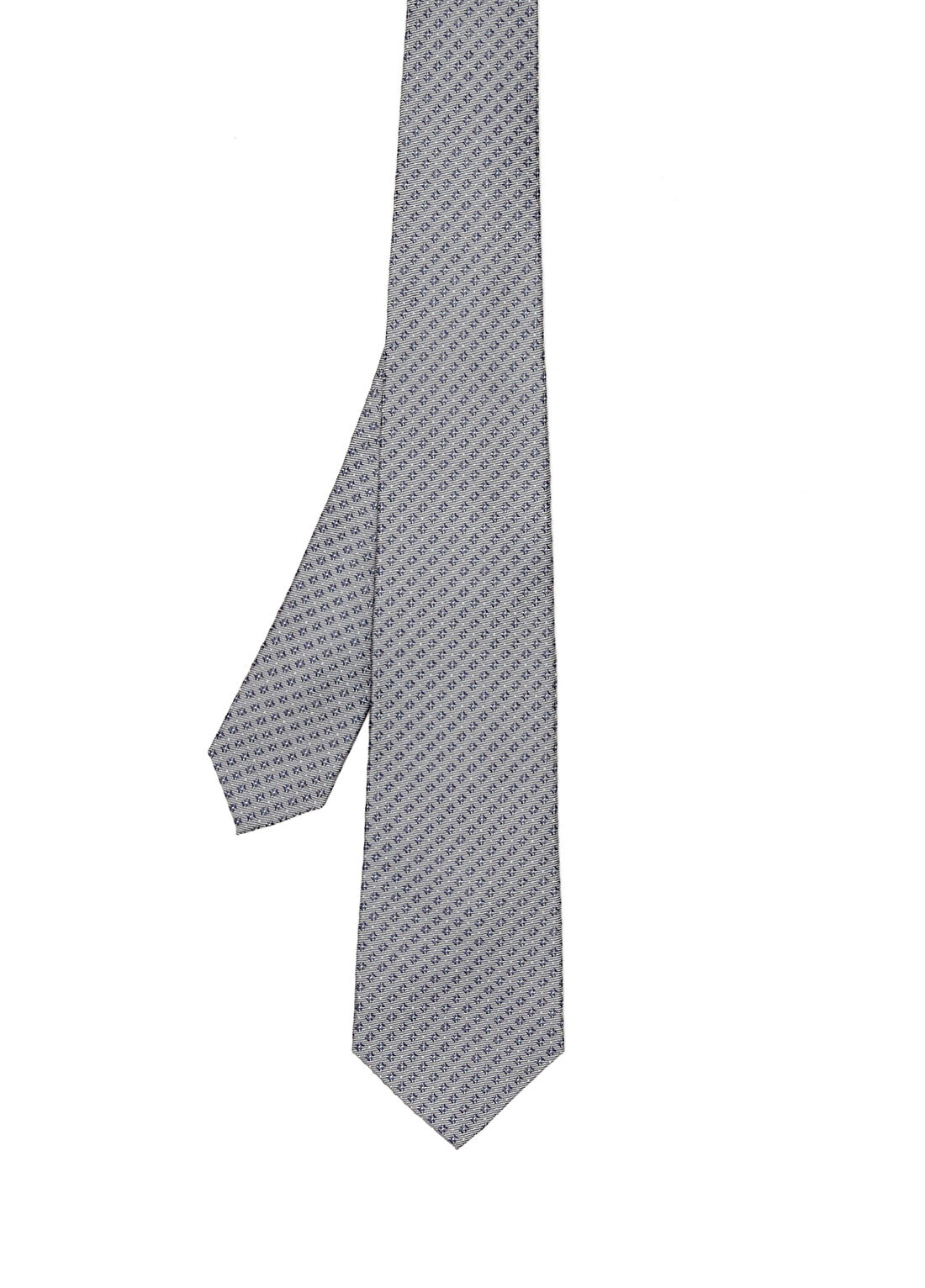 Kiton Gri Desenli İpek Kravat