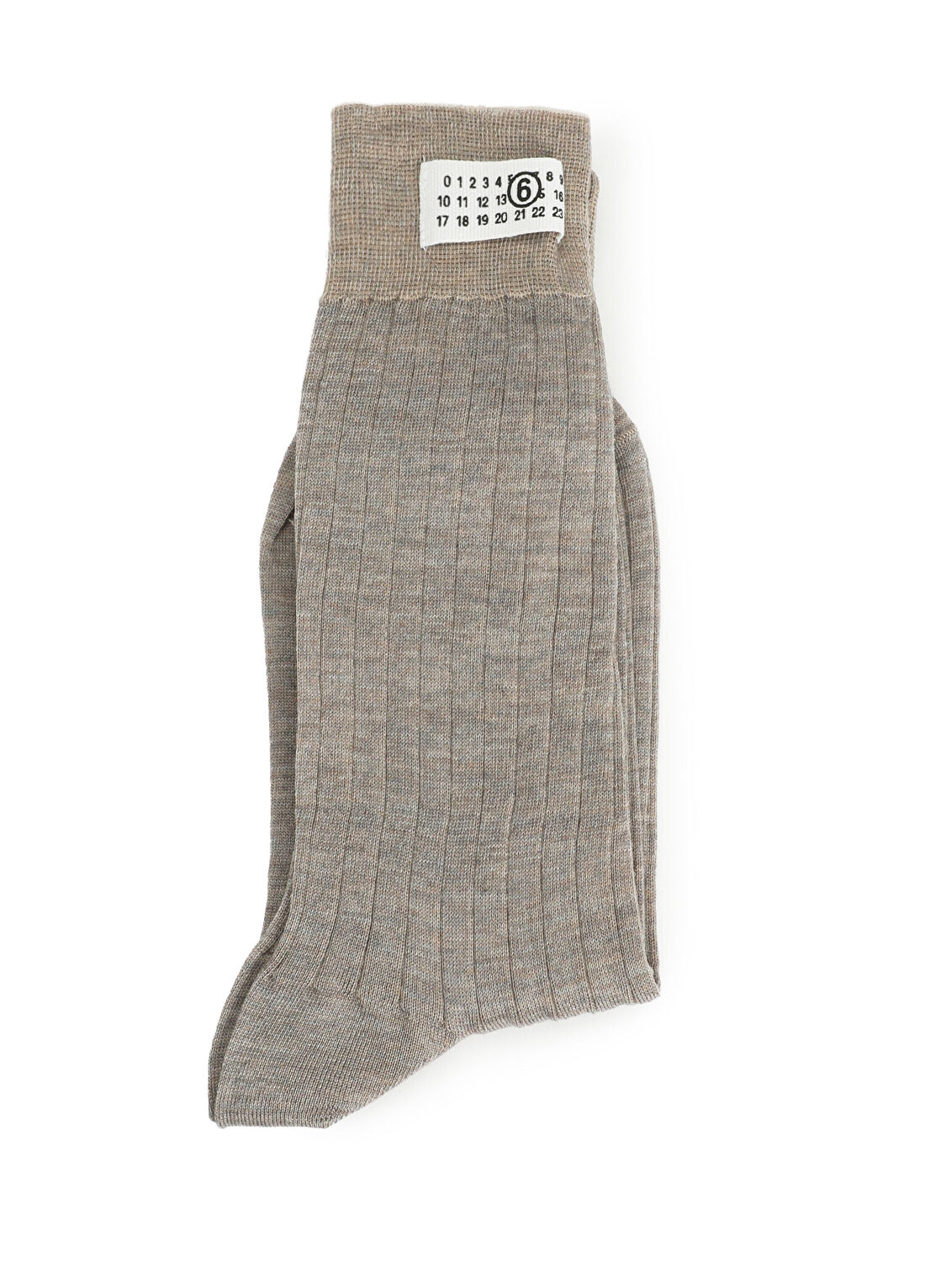 MM6 Maison Margiela Bej Logo Patchli Erkek Yün Çorap