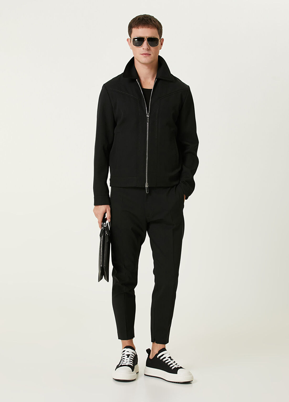 Dsquared2 Headquarter Skinny Siyah Yün Techno Pantolon