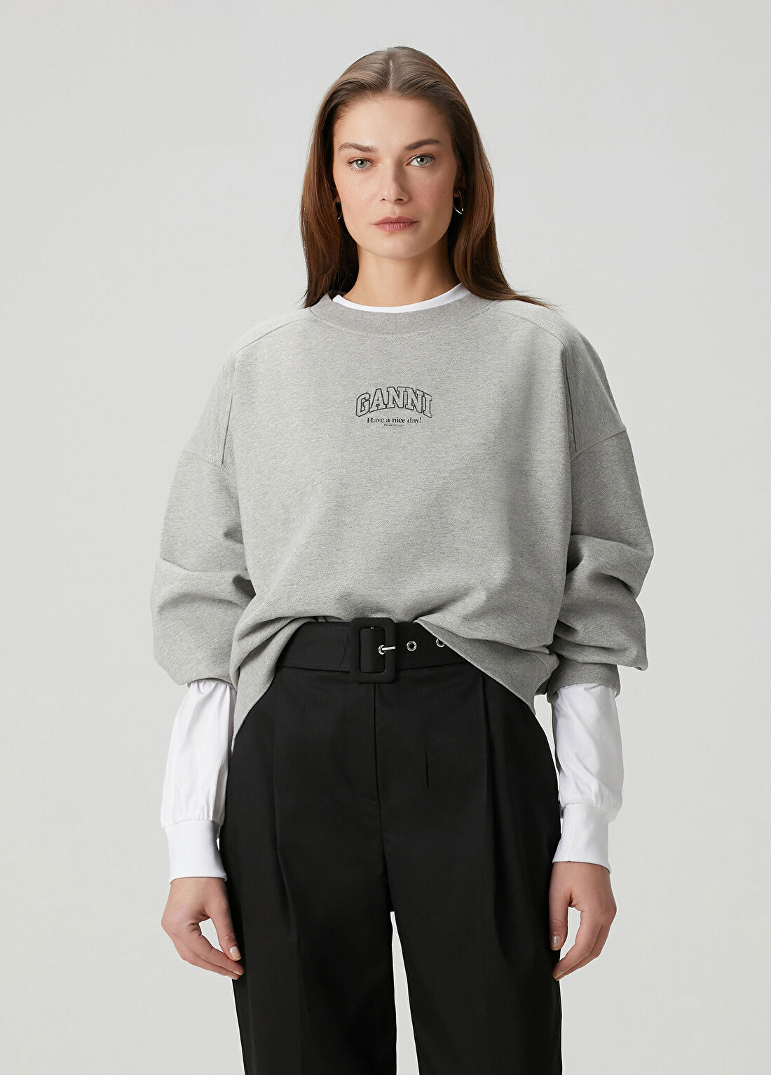Ganni Paloma Gri Sweatshirt