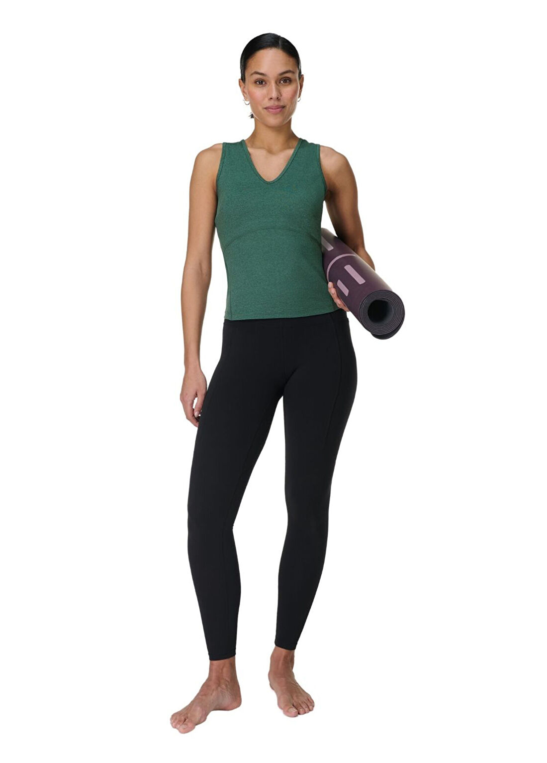 Sweaty Betty Gaia V-Neck Yeşil Tank Kadın Spor Atlet görsel 4