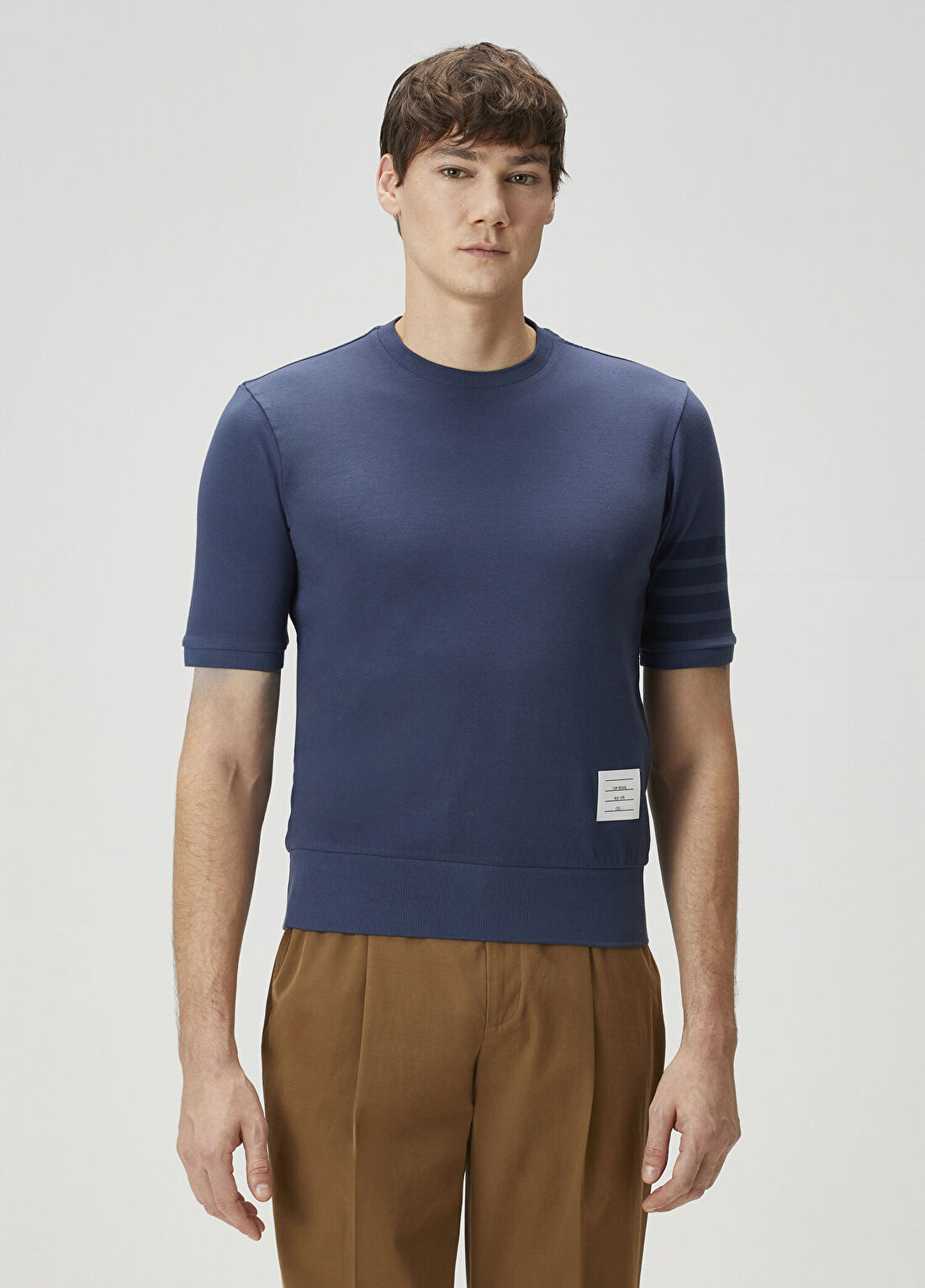 Thom Browne Lacivert Şerit Detaylı T-shirt