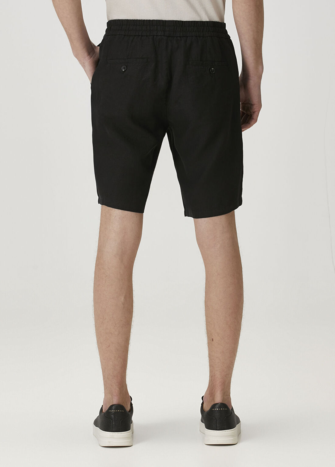 Beymen Collection Siyah Keten Bermuda görsel 3