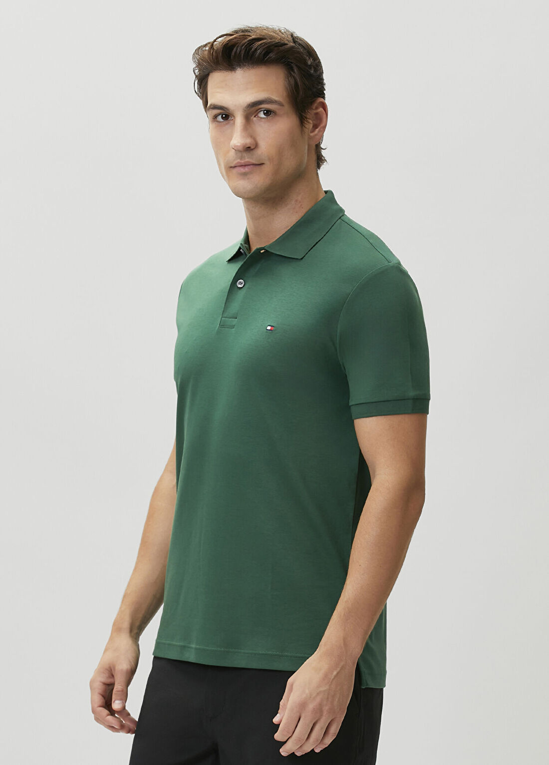 Tommy Hilfiger Regular Fit Haki Polo T-shirt görsel 3