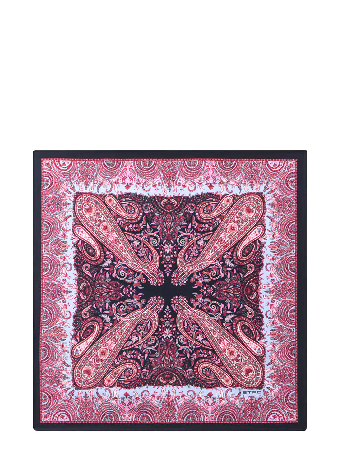 Etro Pembe Şal Desenli İpek Poşet Mendil