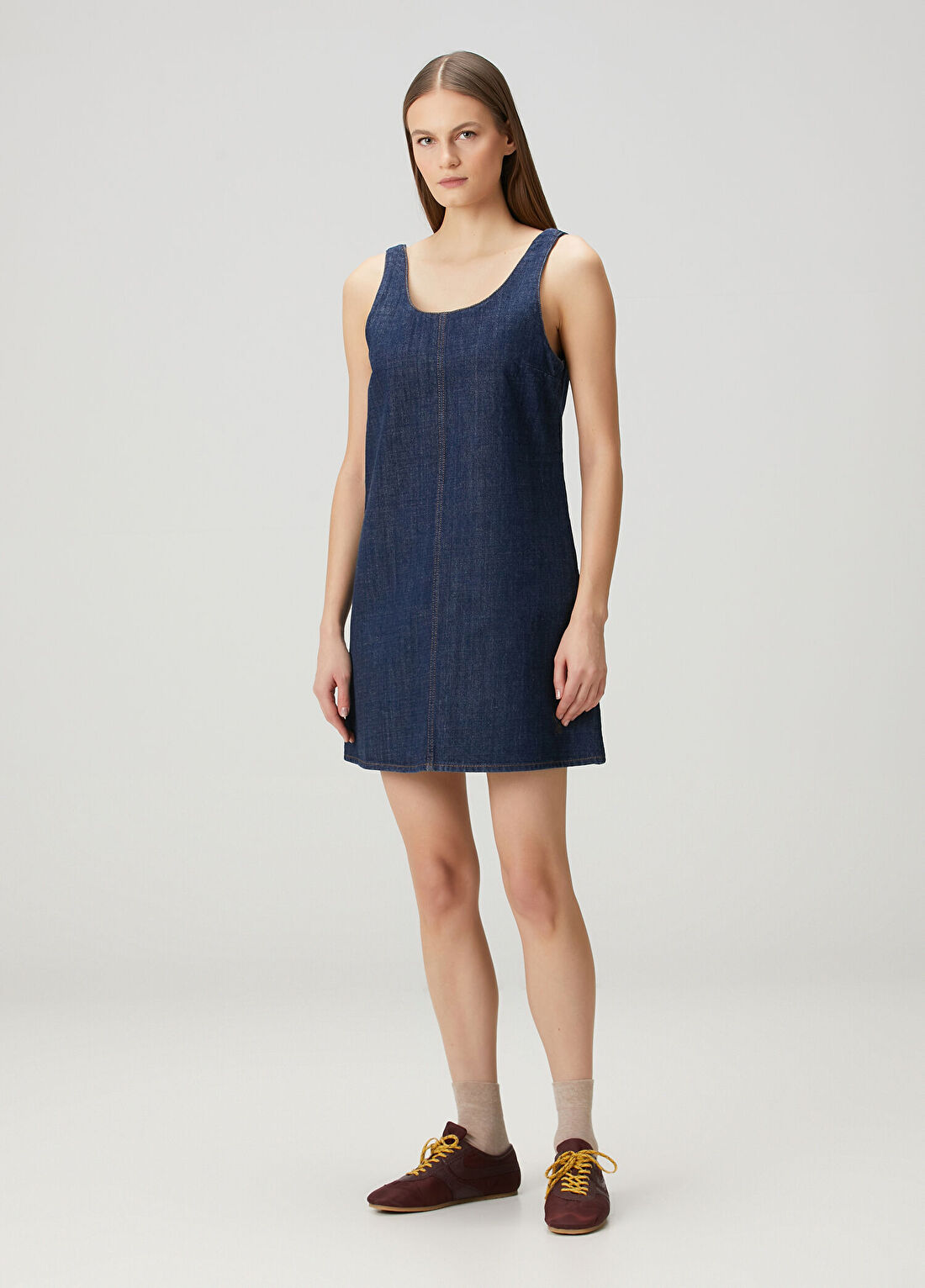 Ami Paris Lacivert Mini Denim Elbise