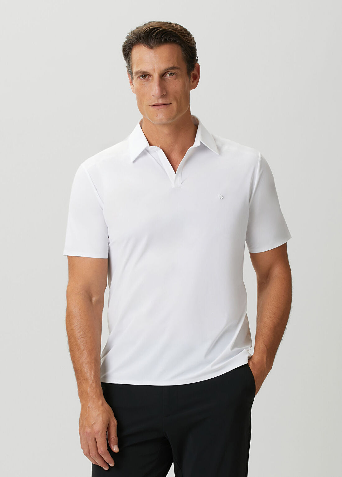 Isaora Airy Beyaz Polo Yaka T-shirt
