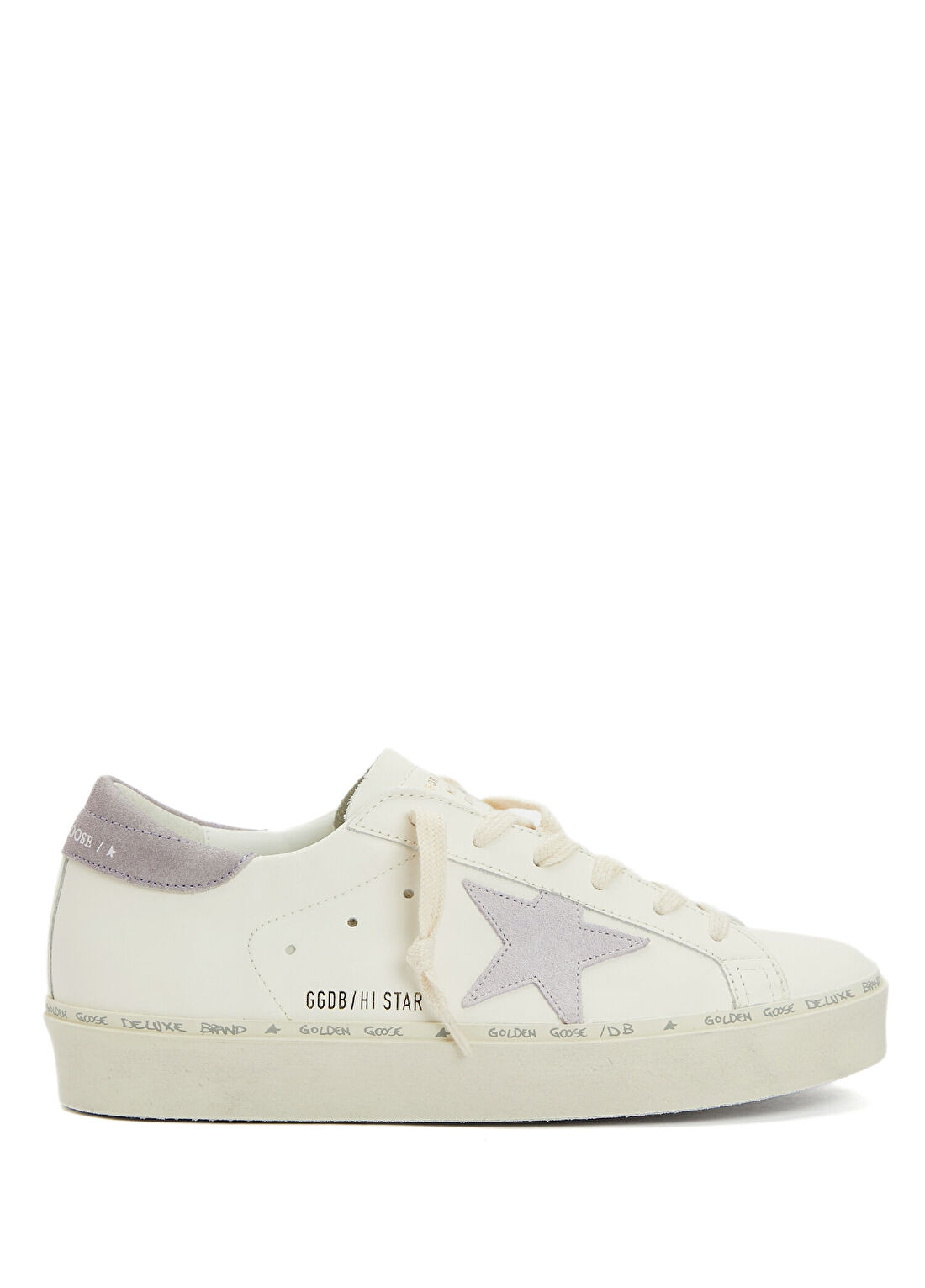 Golden Goose Hi Star Beyaz Mor Kadın Deri Sneaker