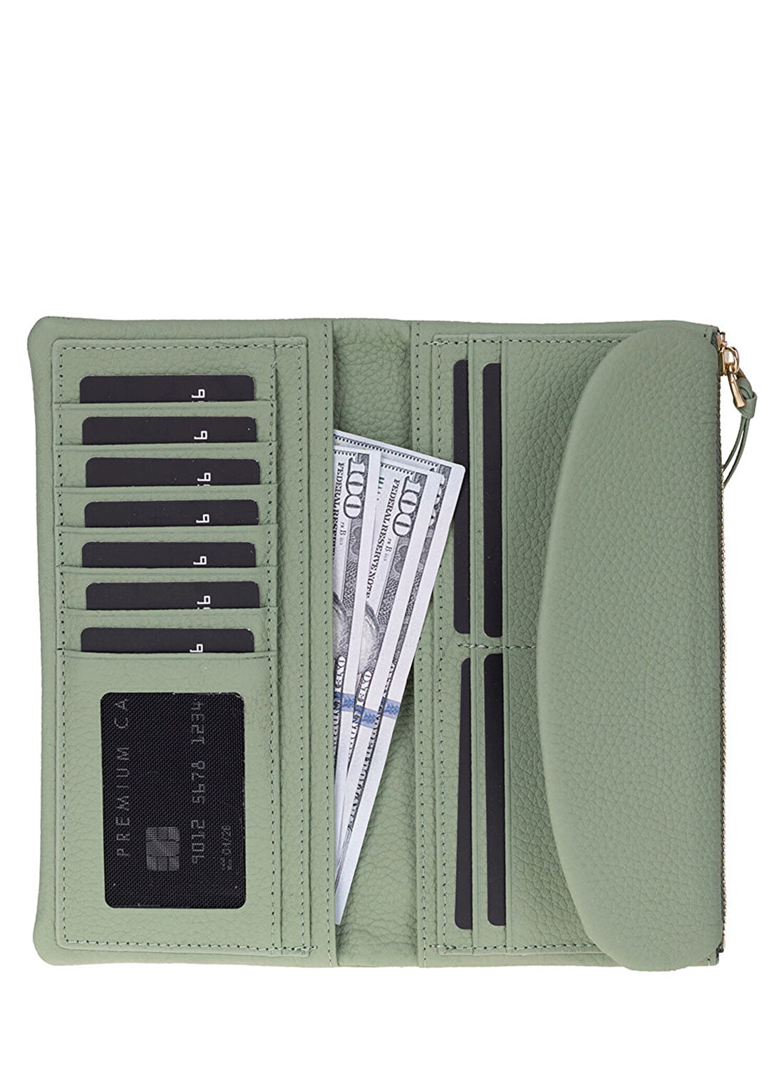 Bloominbag Élia Soft Matcha Su Yeşili Deri Kadın Cüzdan & Clutch görsel 2