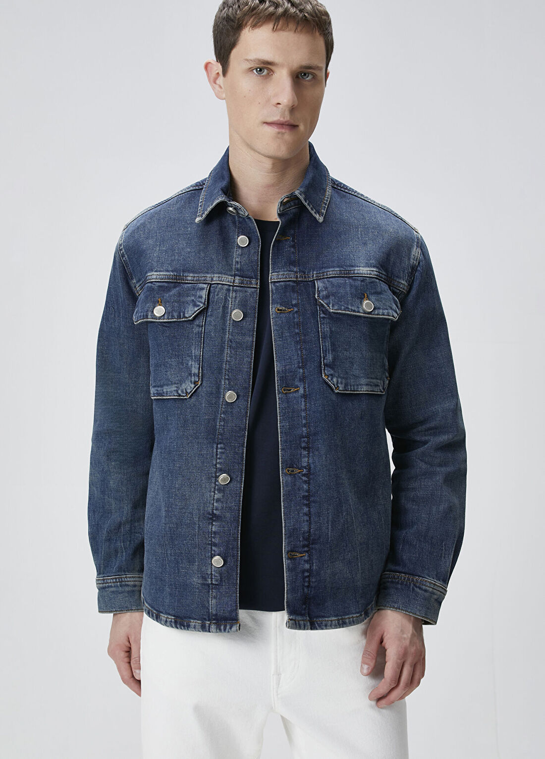 Network Mavi Denim Gömlek