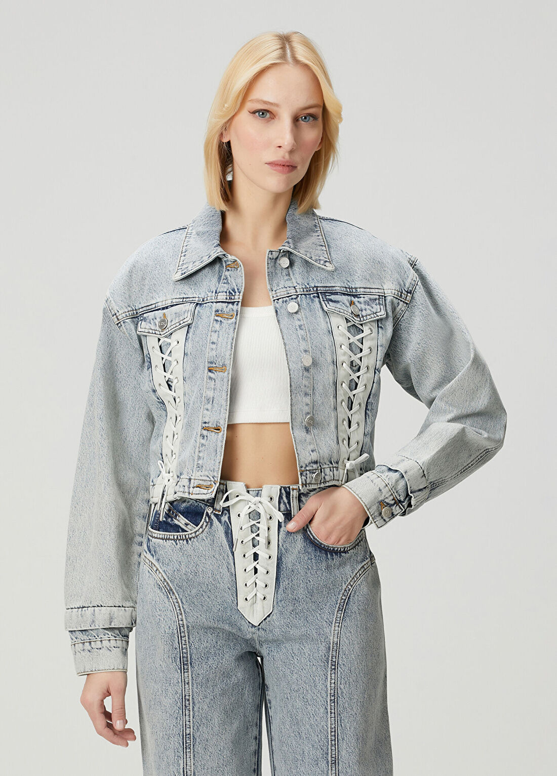 Lol Alessia Mavi Denim Ceket