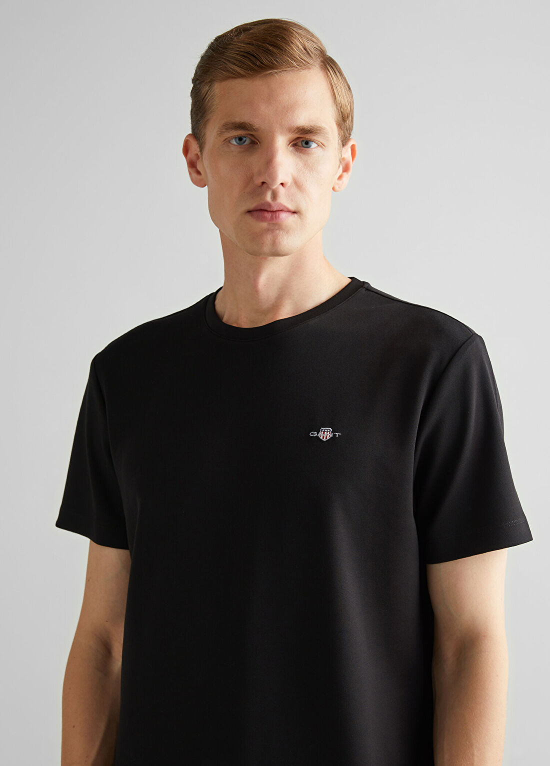 Gant Siyah Bisiklet Yaka Relaxed Fit Kısa Kollu Erkek T-Shirt görsel 4