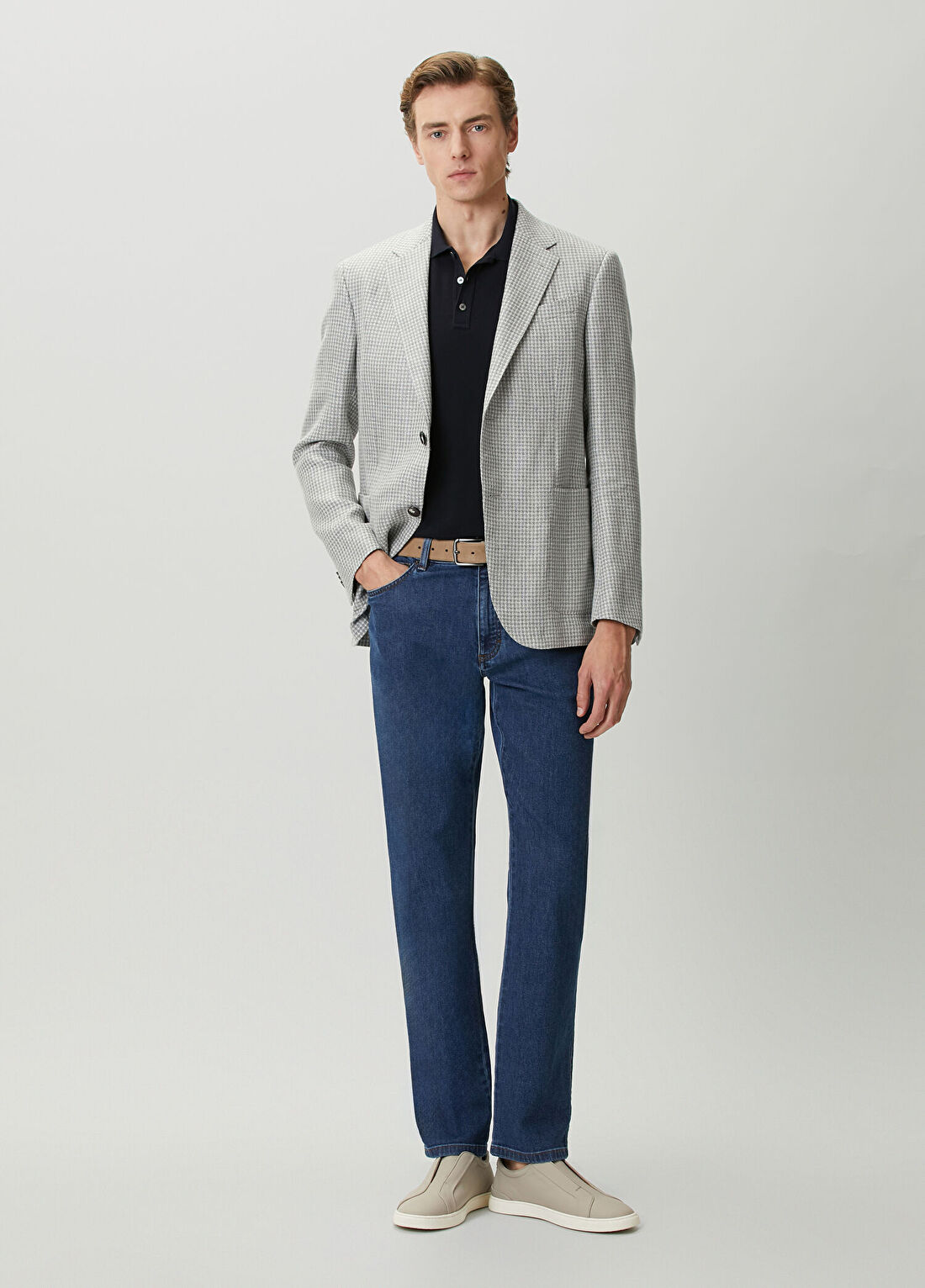 Zegna Lacivert Jean Pantolon