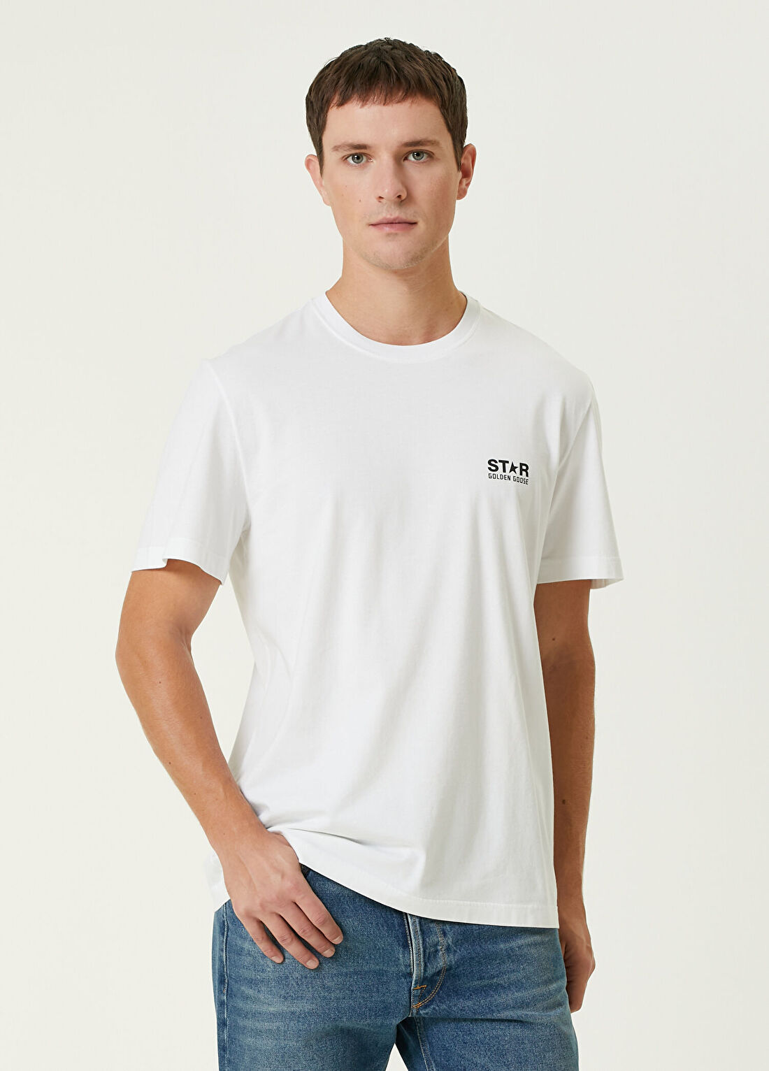Golden Goose Siyah Beyaz Logo Baskılı T-shirt