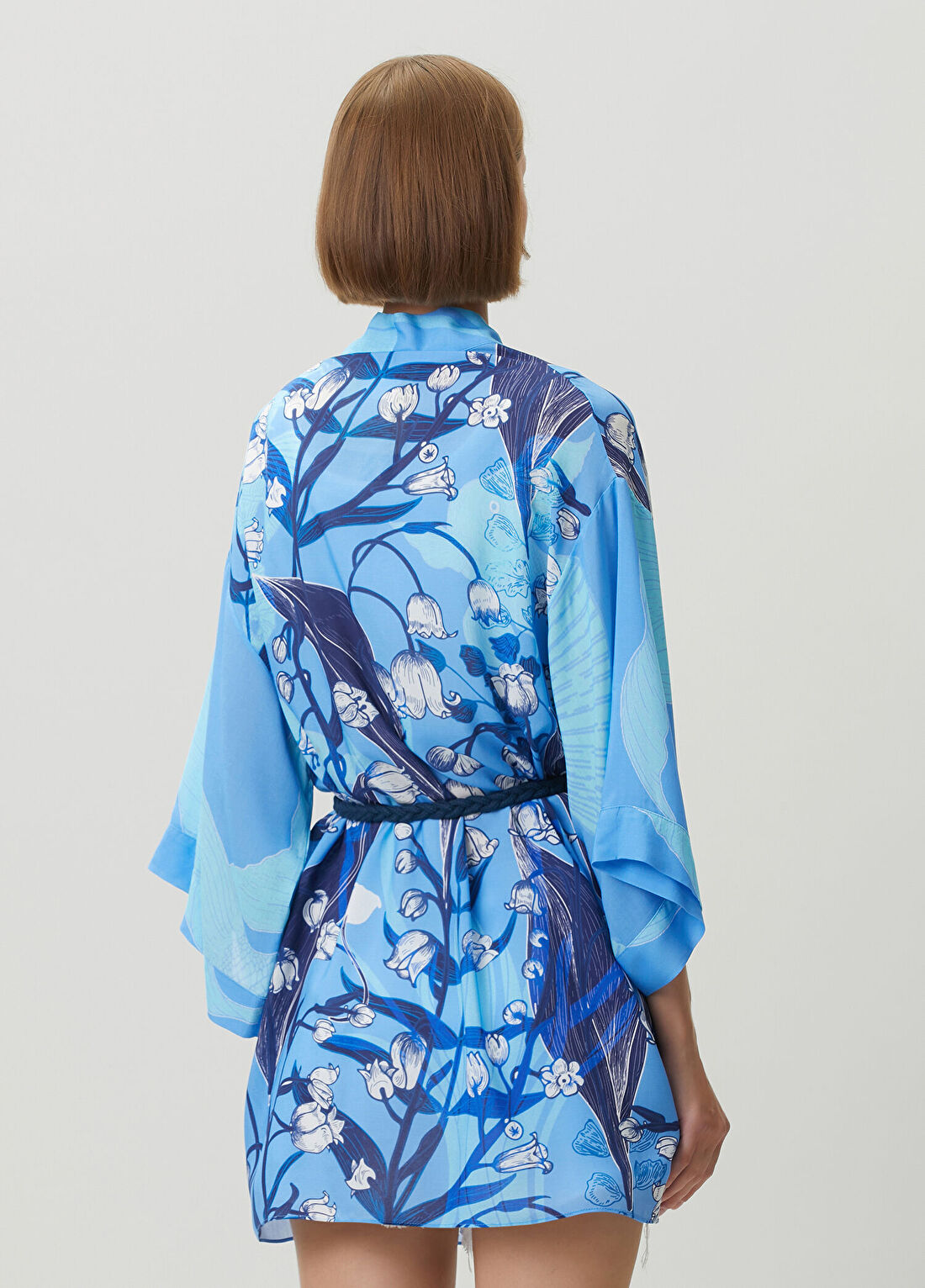 Jaquette Eva Mavi Desenli Kimono görsel 4