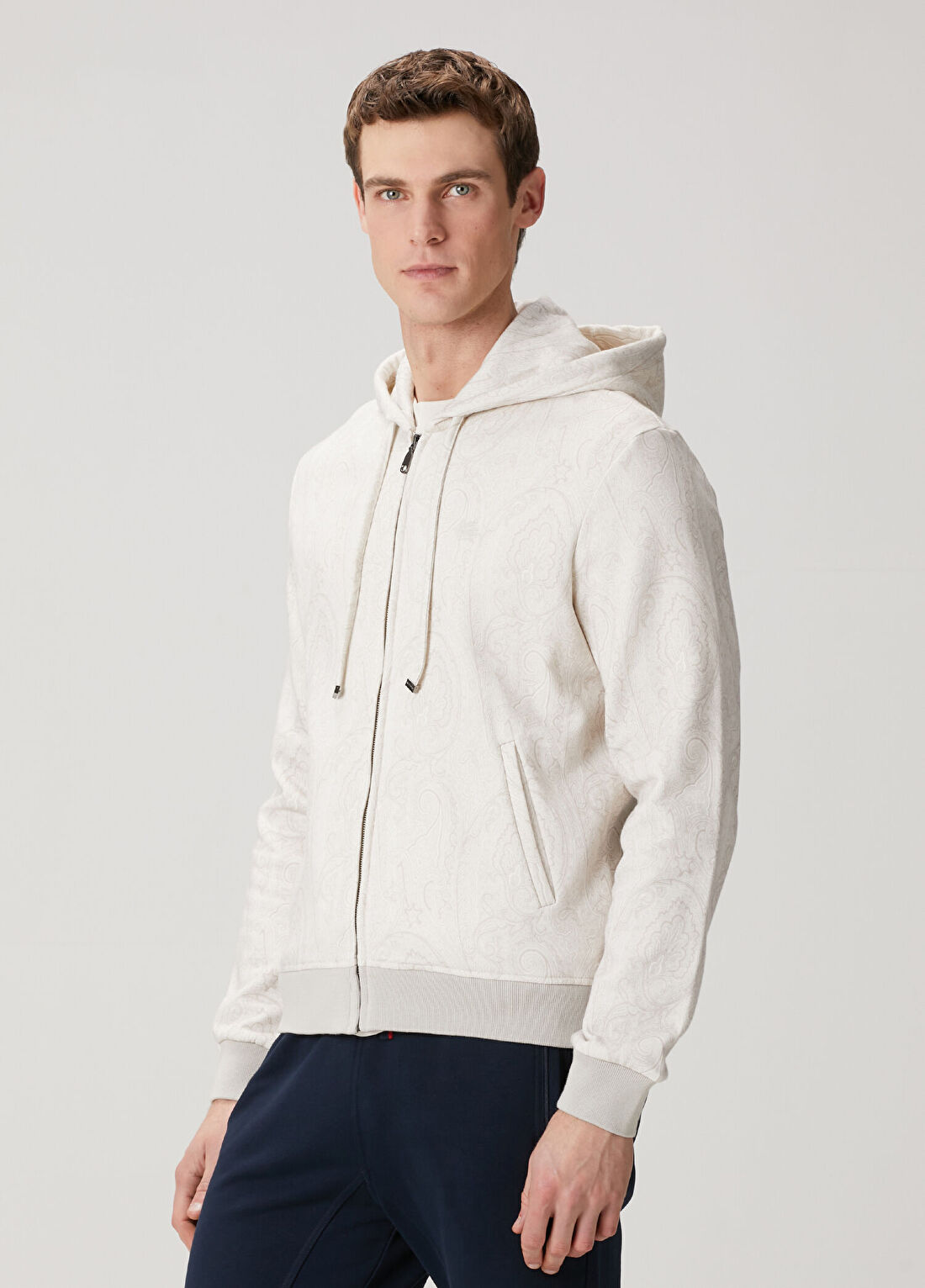 Etro Ekru Kapüşonlu Etnik Desenli Sweatshirt görsel 3