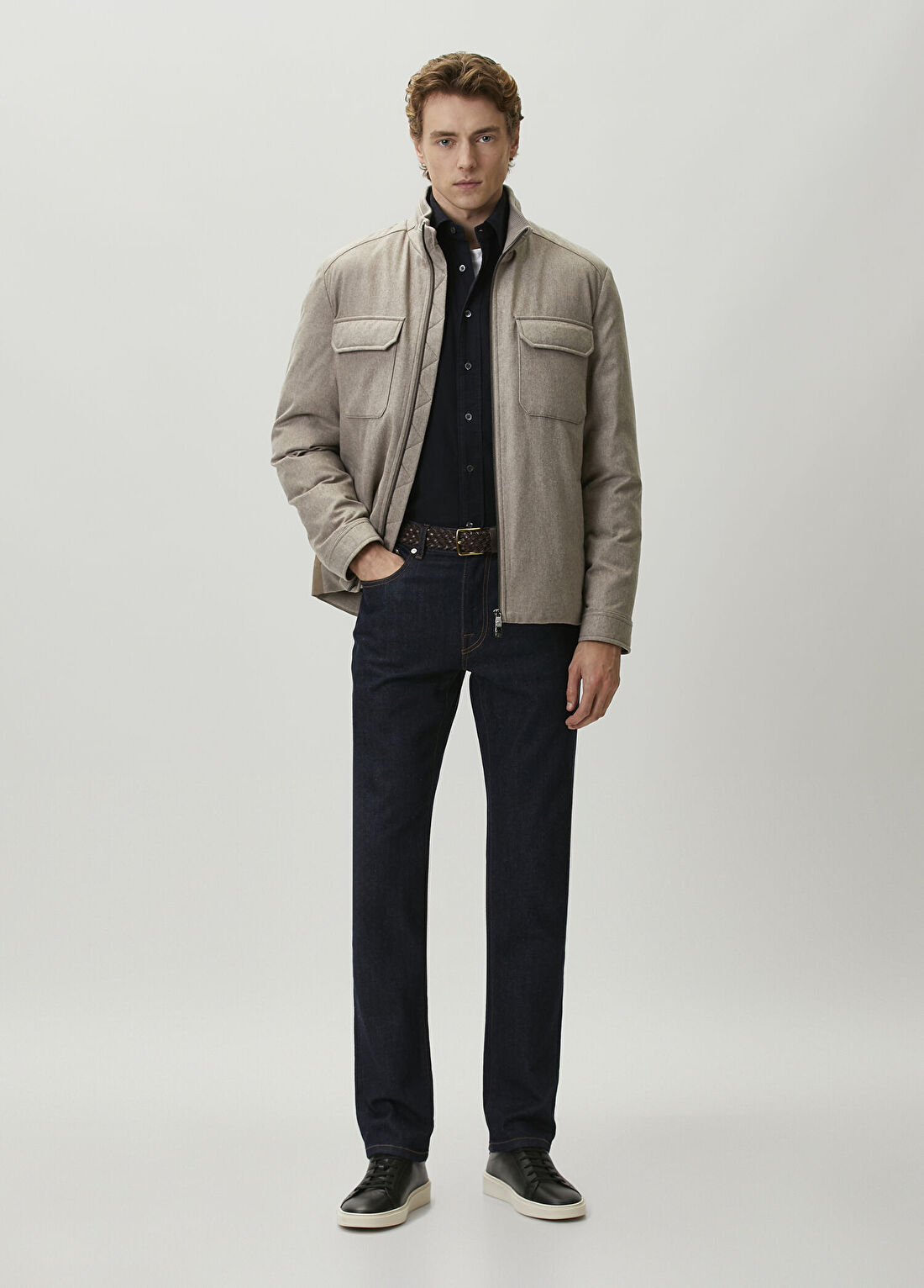 Corneliani Bej Garni Detaylı Mont görsel 2