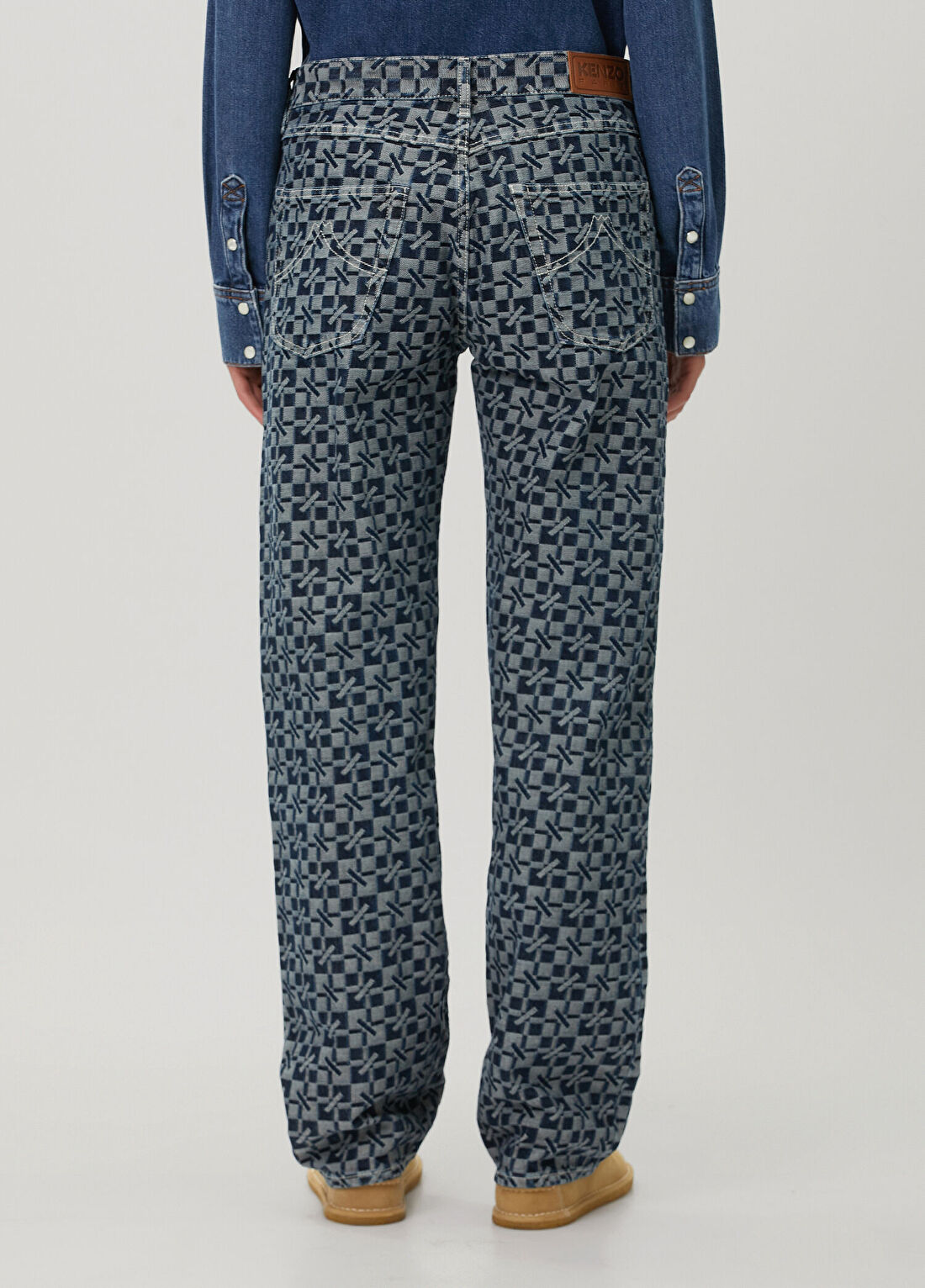 Kenzogram Straight Leg Mavi Jean Pantolon görsel 4