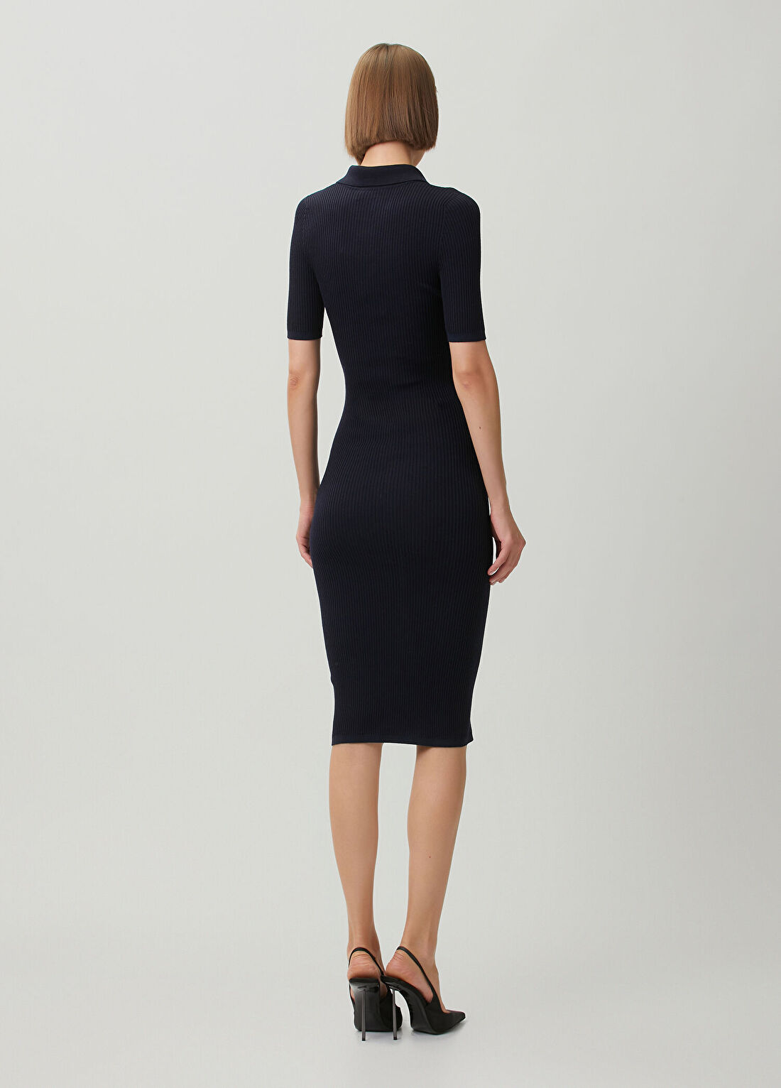 Dsquared2 Lacivert Midi Yün Polo Elbise görsel 4