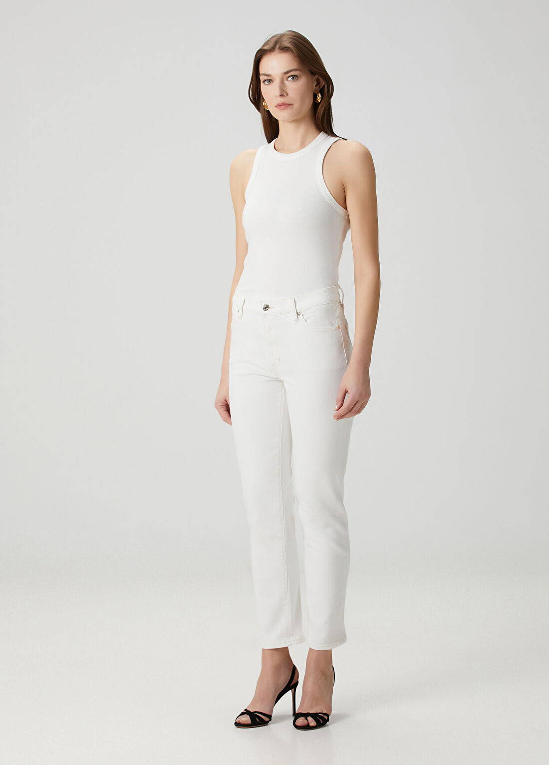 Frame Denim The Borrowed Kırık Beyaz Jean Pantolon