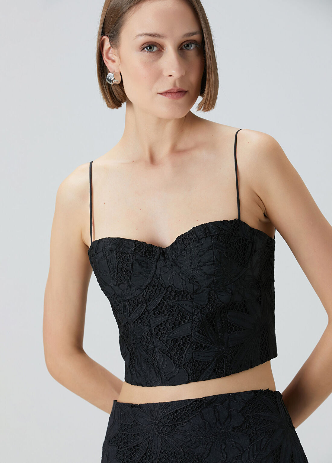 Beymen Collection Siyah Güpürlü Büstiyer görsel 3