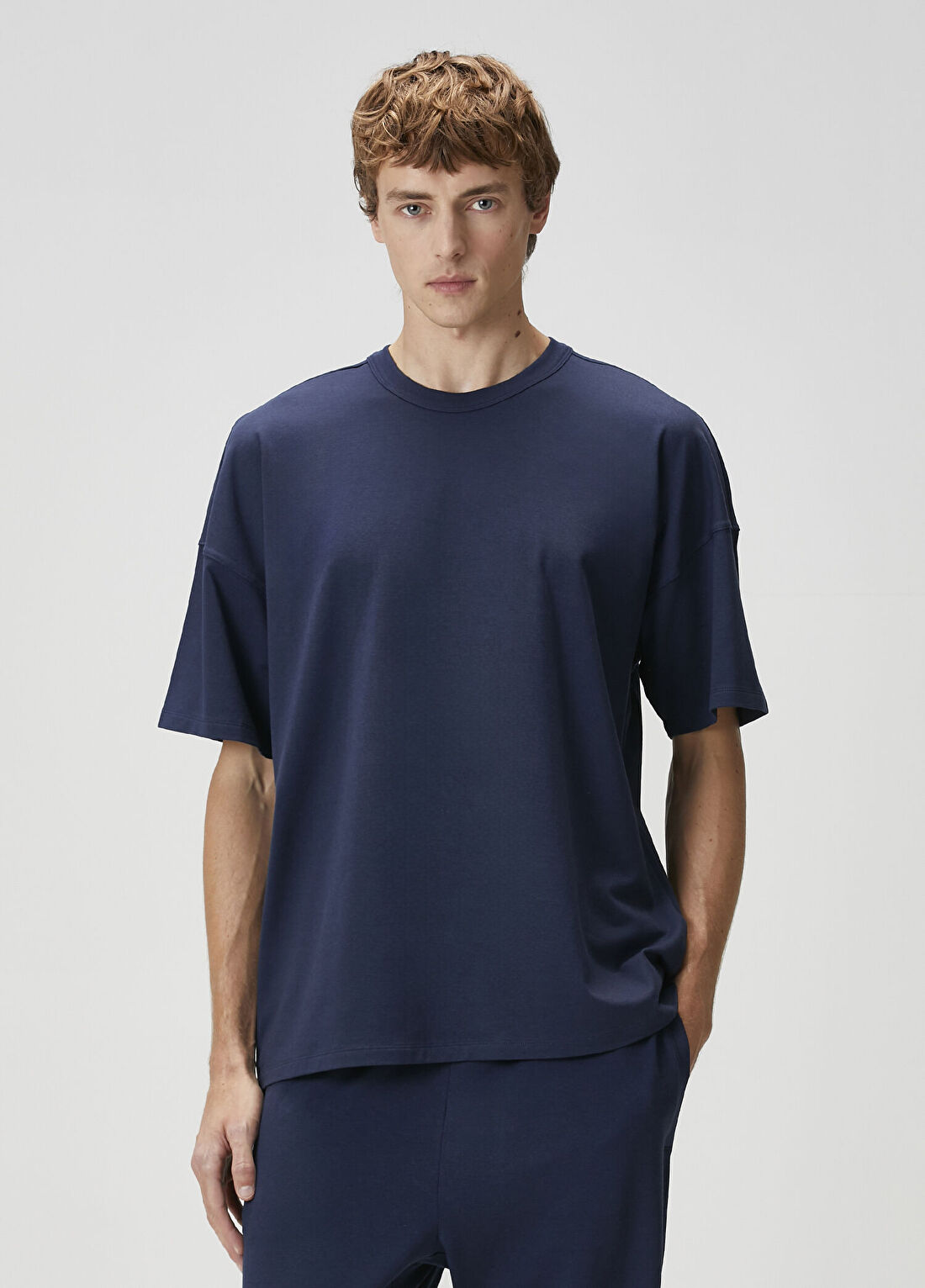 Skims Jersey Lounge Lacivert Oversized T-shirt