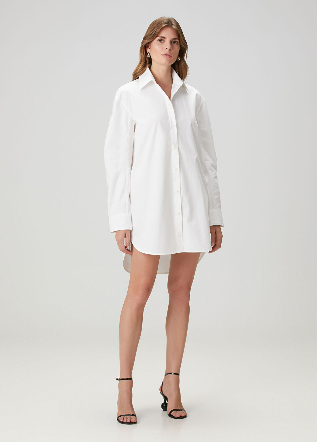 Jacquemus Beyaz Mini Gömlek Elbise görsel 2