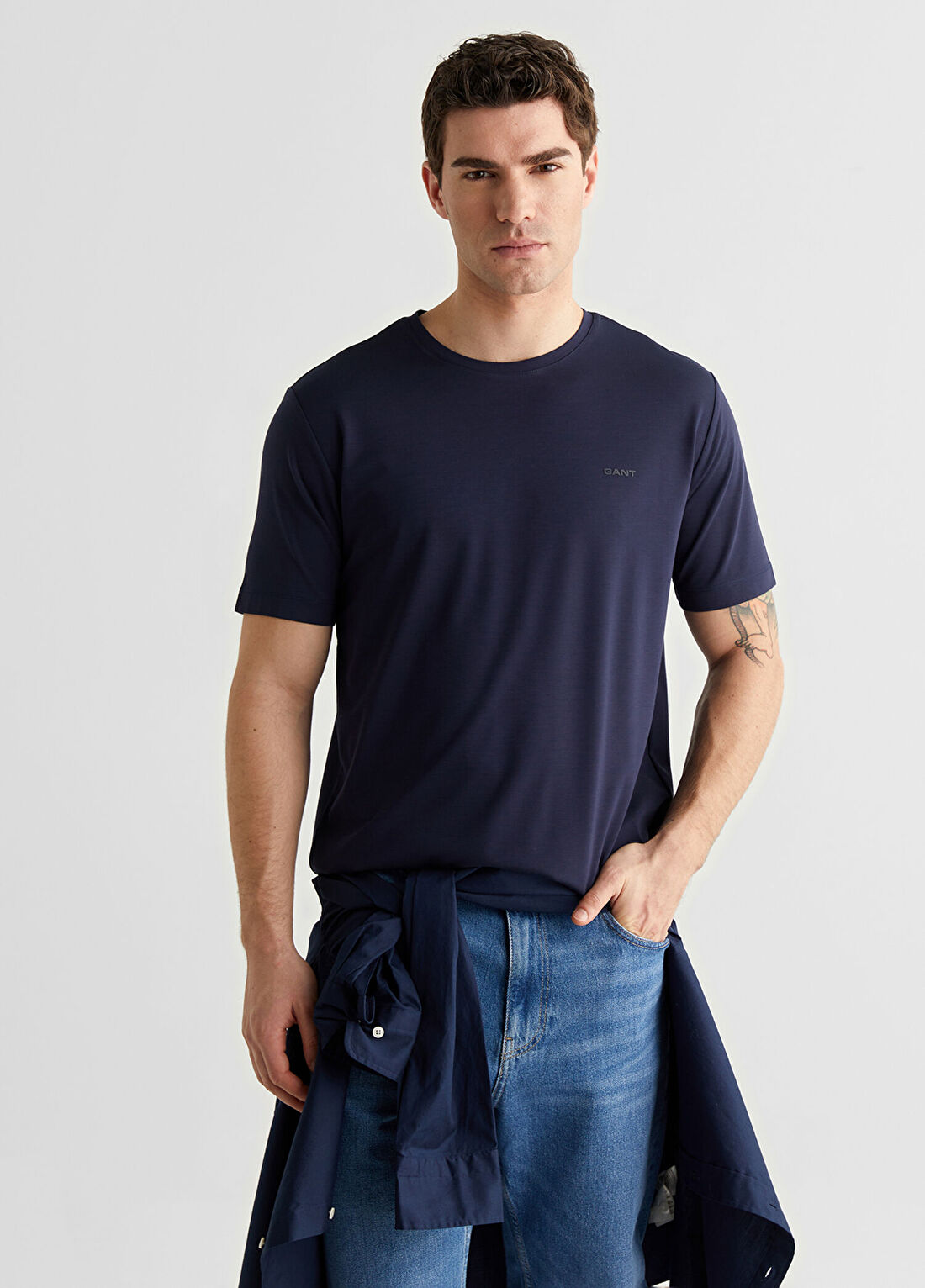 Gant Mavi Baskılı Regular Fit Kısa Kollu Erkek T-Shirt