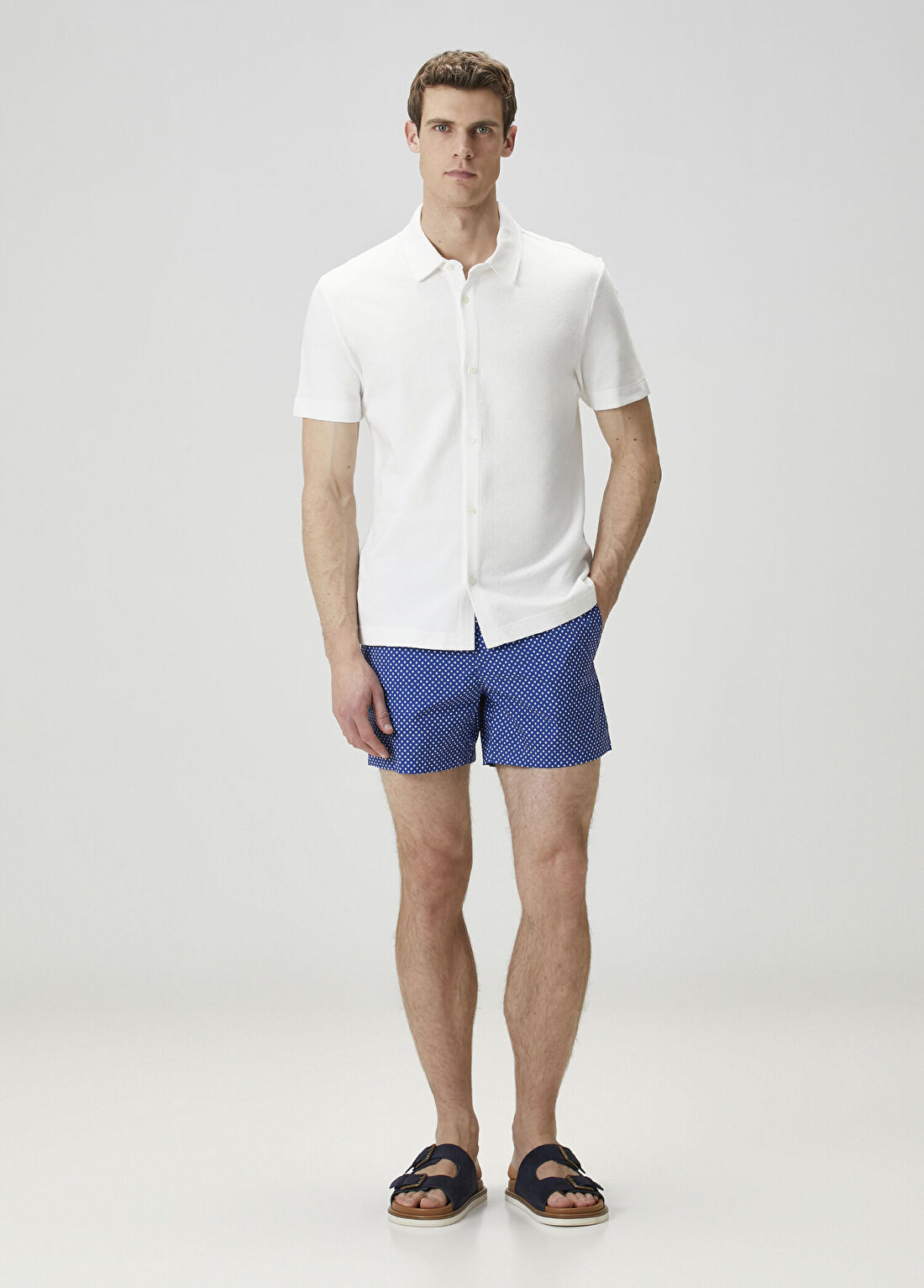 Tom Ford Mavi Puantiye Desenli Poplin Mayo