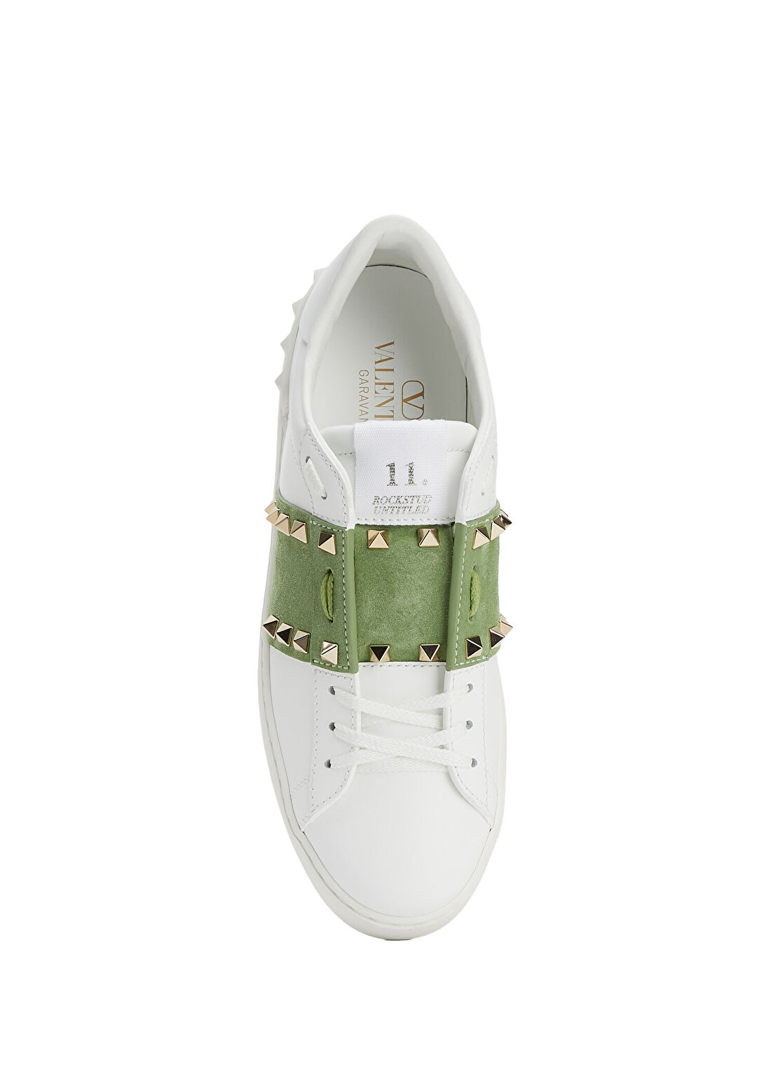 Valentino Garavani Open Royco Beyaz Yeşil Kadın Deri Sneaker görsel 4