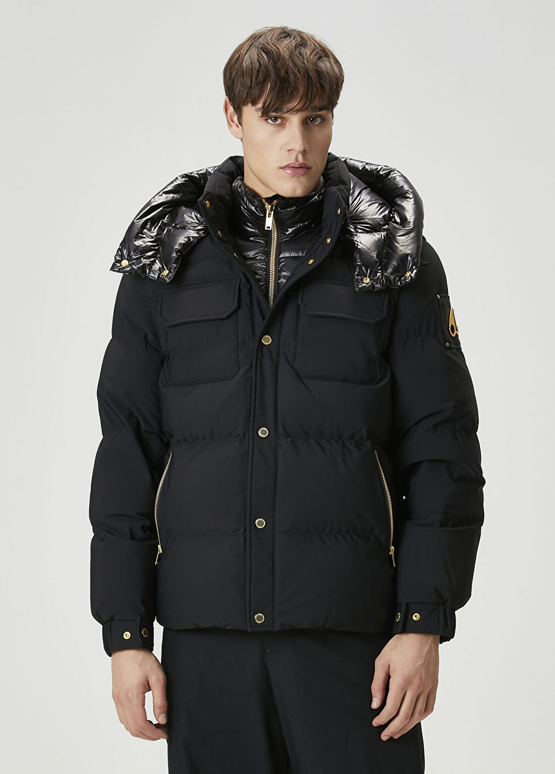 Moose Knuckles Siyah Kapüşonlu Puff Mont