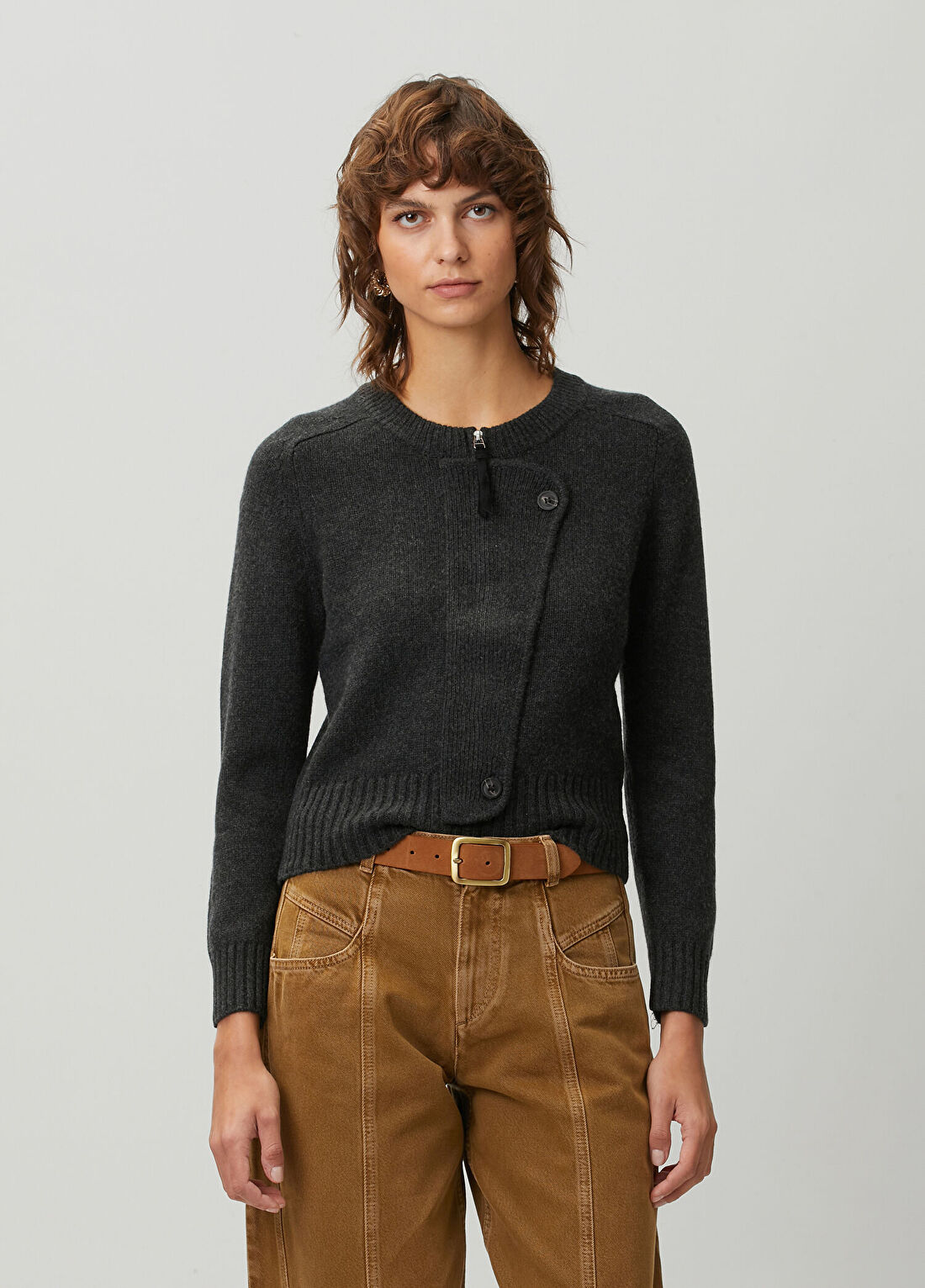 Isabel Marant Murielle Koyu Gri Yün Triko