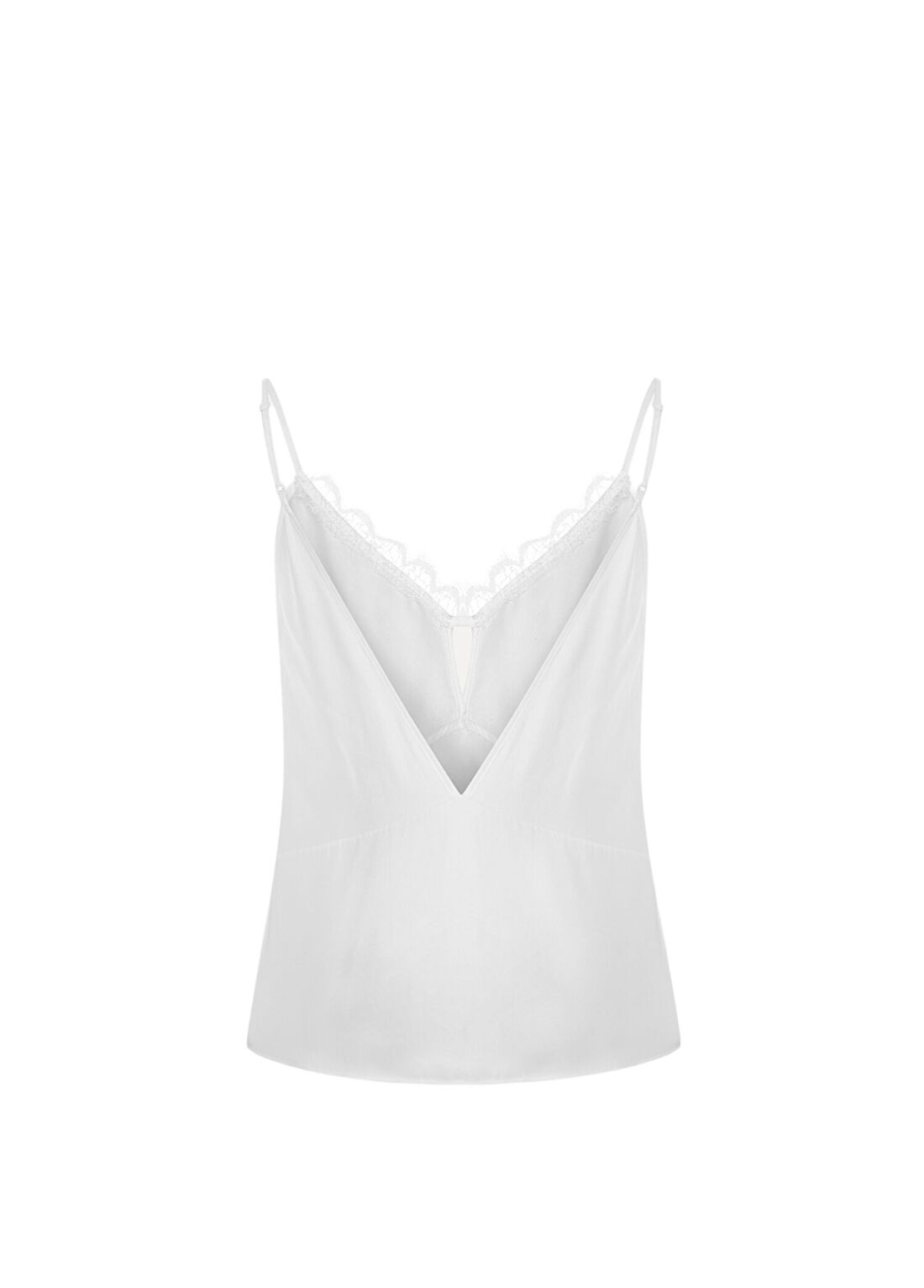 Rawe Leila Top İn Poplin Beyaz Askılı Kadın Bluz görsel 4
