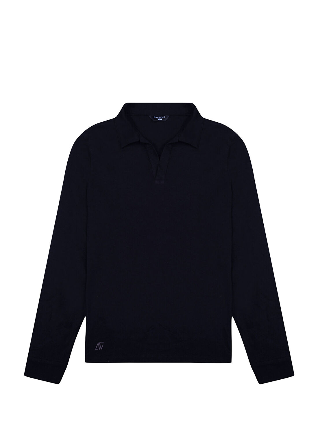 Bassigue Siyah Polo Yaka Regular Fit Uzun Kollu Erkek T-shirt
