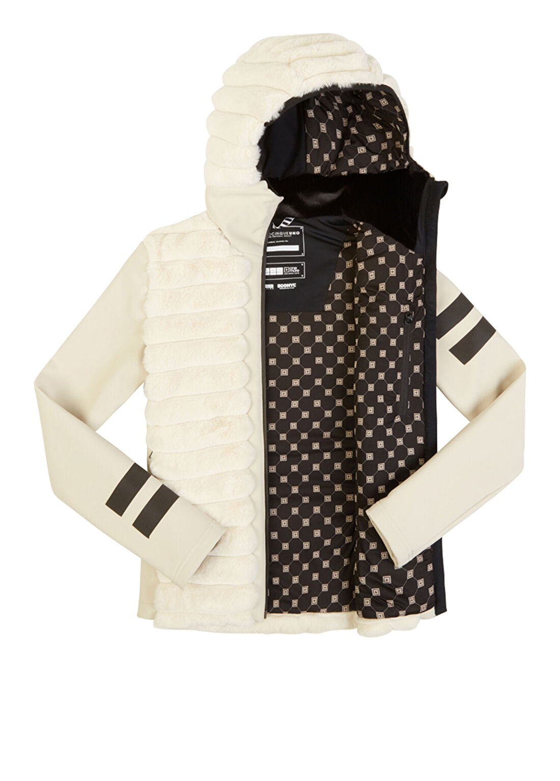 Onemore Mont 451 Eco-Padded Softshe Ll Hoody Jacket Açık Krem Kadın Kayak Montu görsel 3