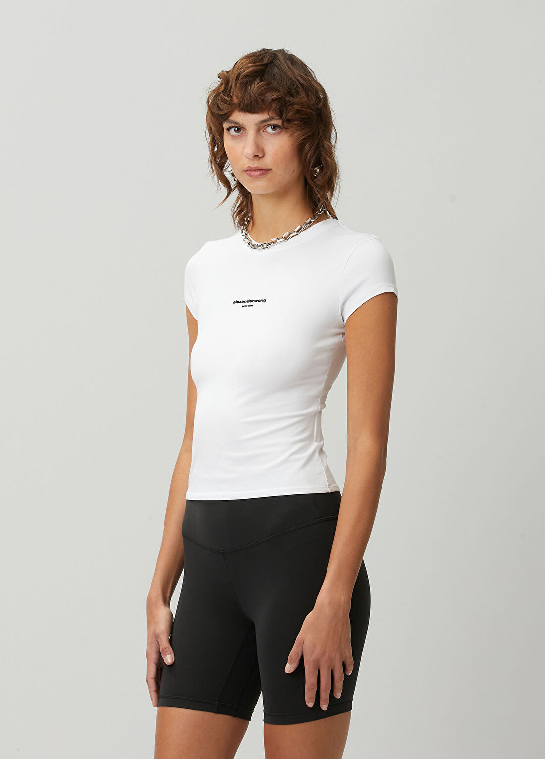 Alexander Wang Beyaz Logo Baskılı T-shirt görsel 3