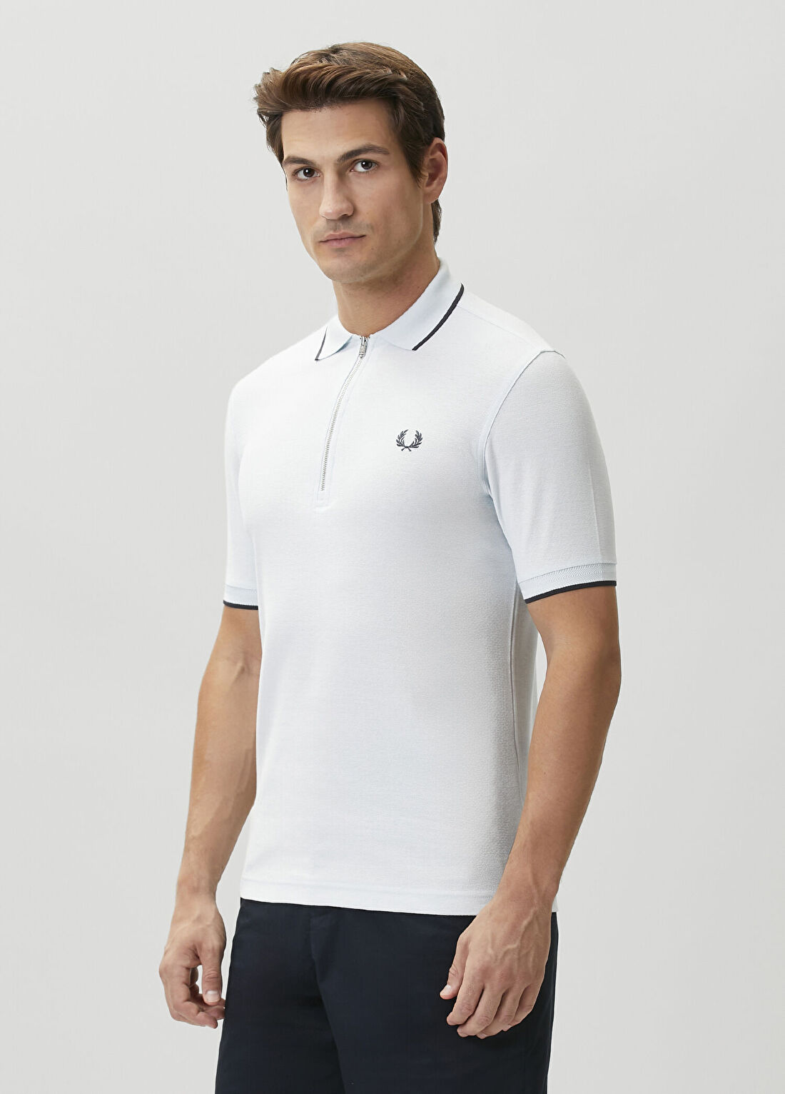 Fred Perry Mavi Polo Yaka Pike T-shirt görsel 3