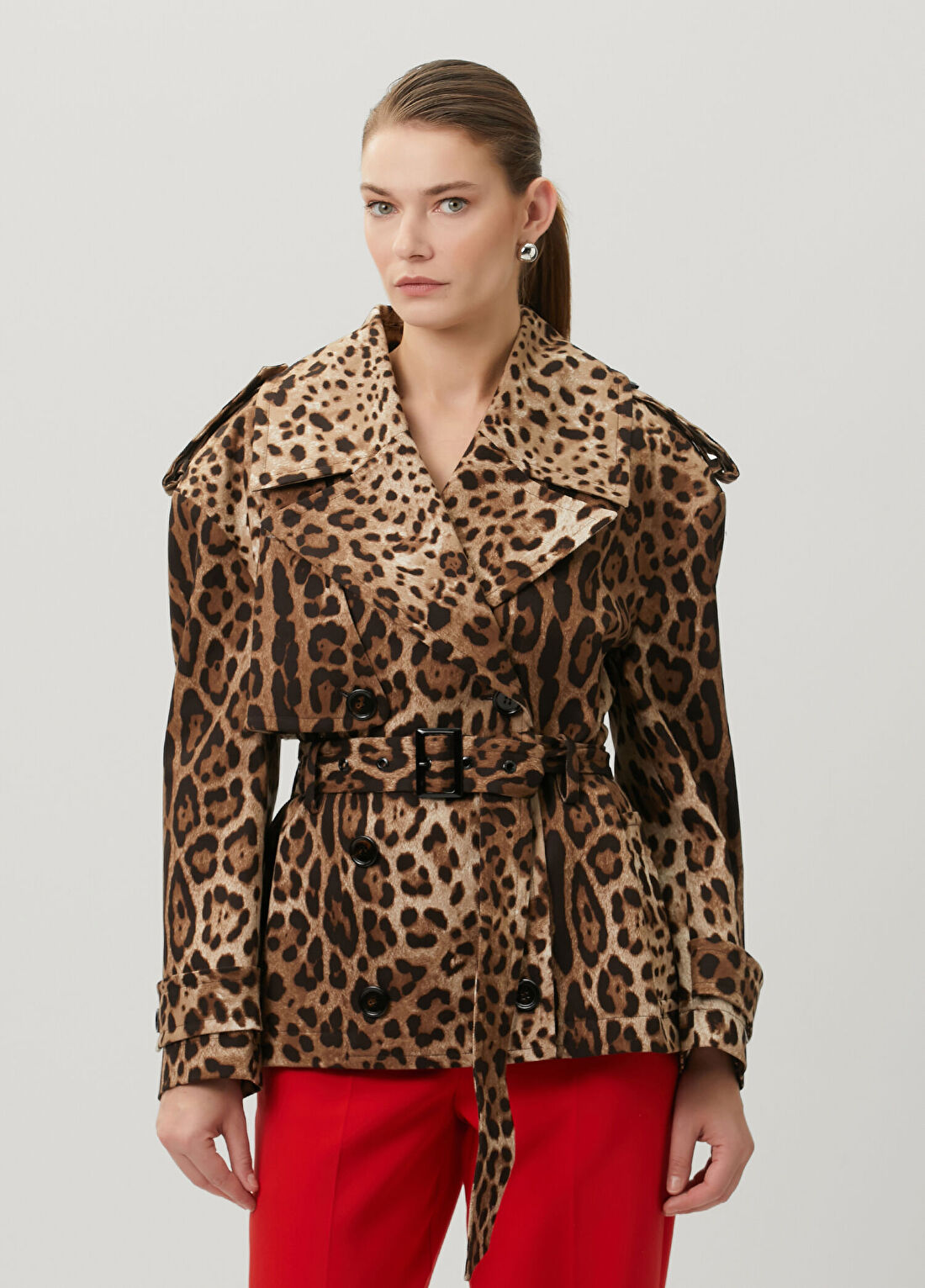 Dolce&Gabbana Leopar Desenli Kruvaze Ceket