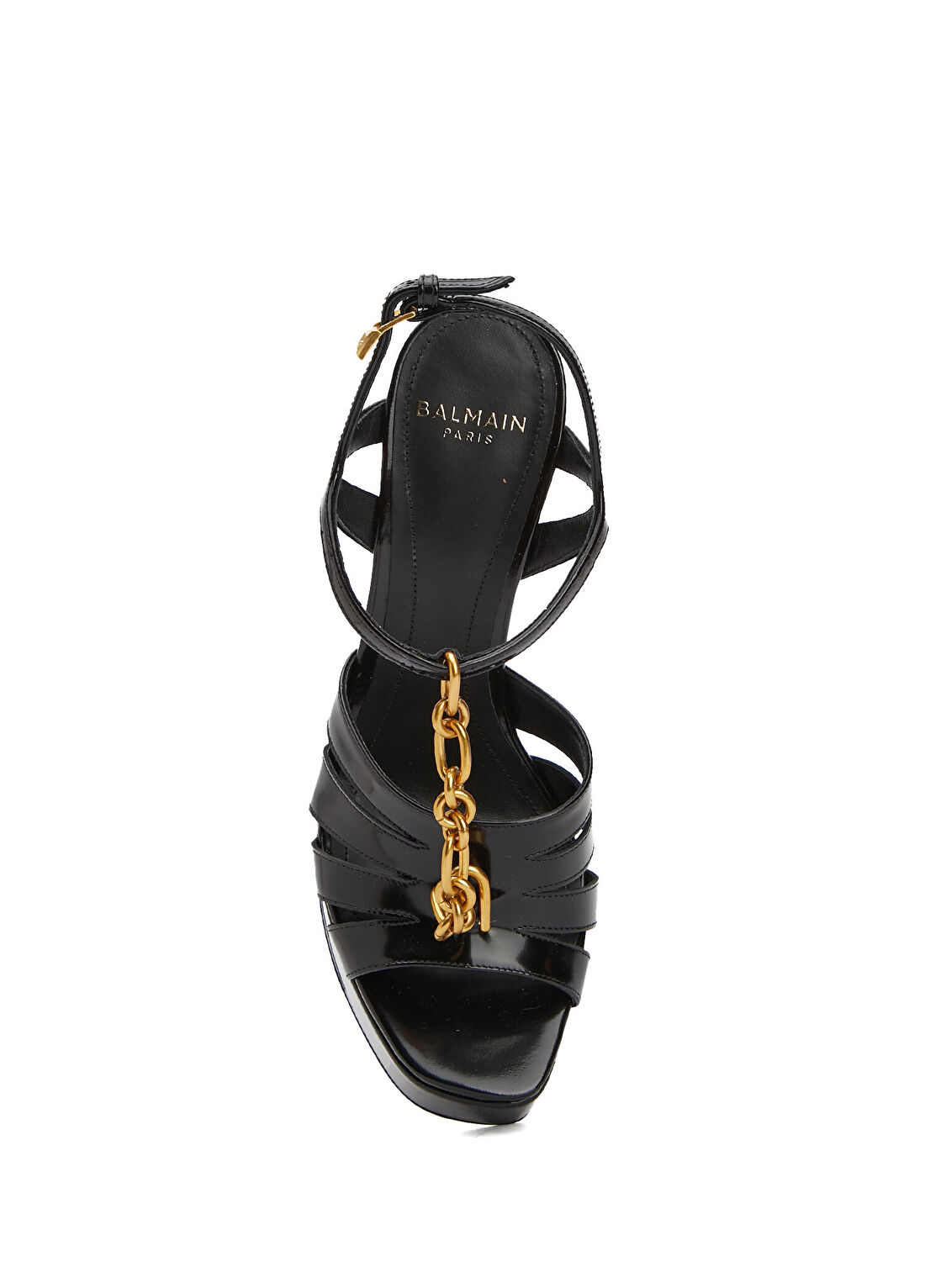 Balmain Sync Siyah Kadın Deri Sandalet görsel 4