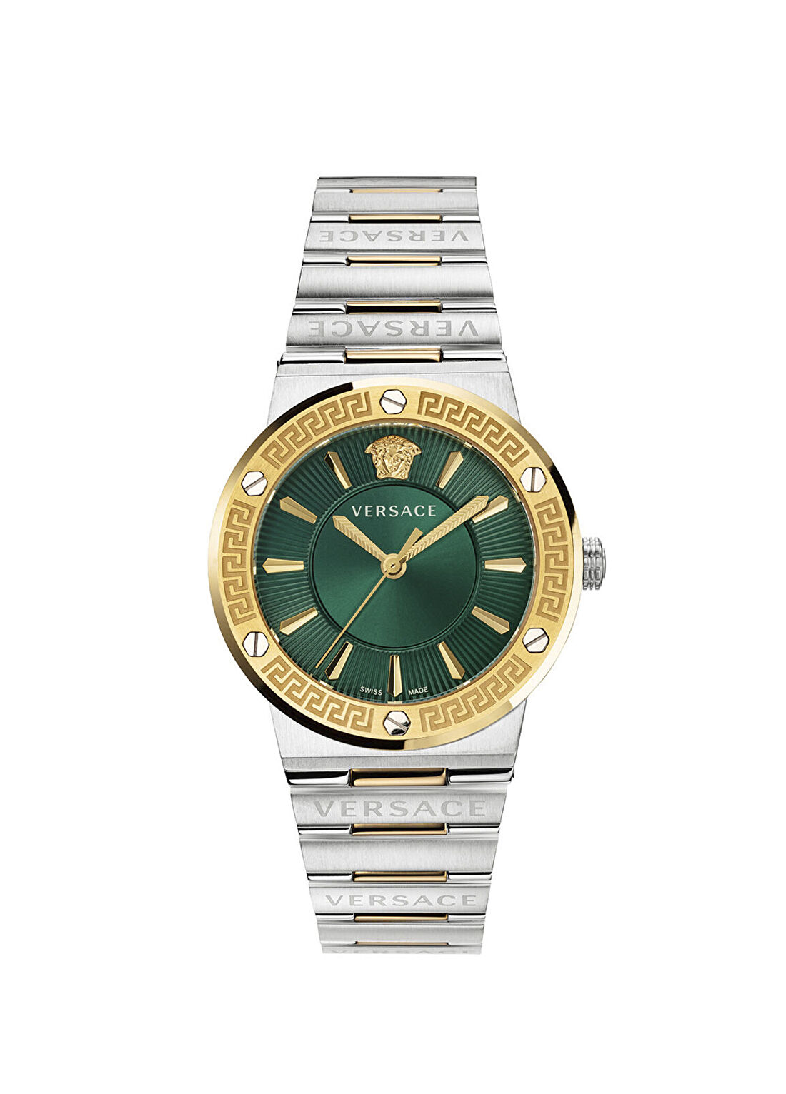 Versace VRSCVEVH00720 Greca Logo Altın Rengi Metalik Gri Kadın Kol Saati