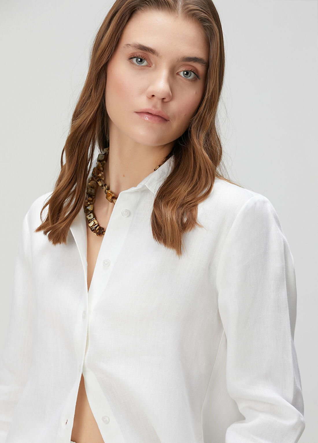 Beymen Collection Beyaz Keten Gömlek görsel 2