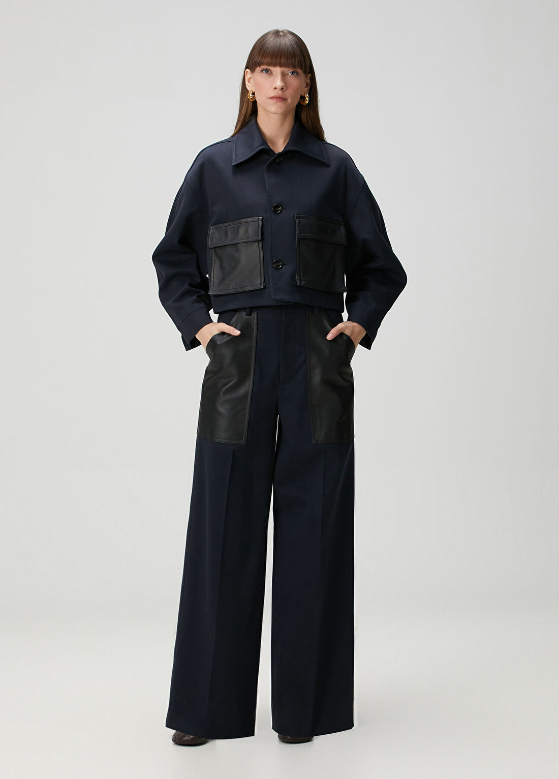 Bottega Veneta Lacivert Yün Pantolon