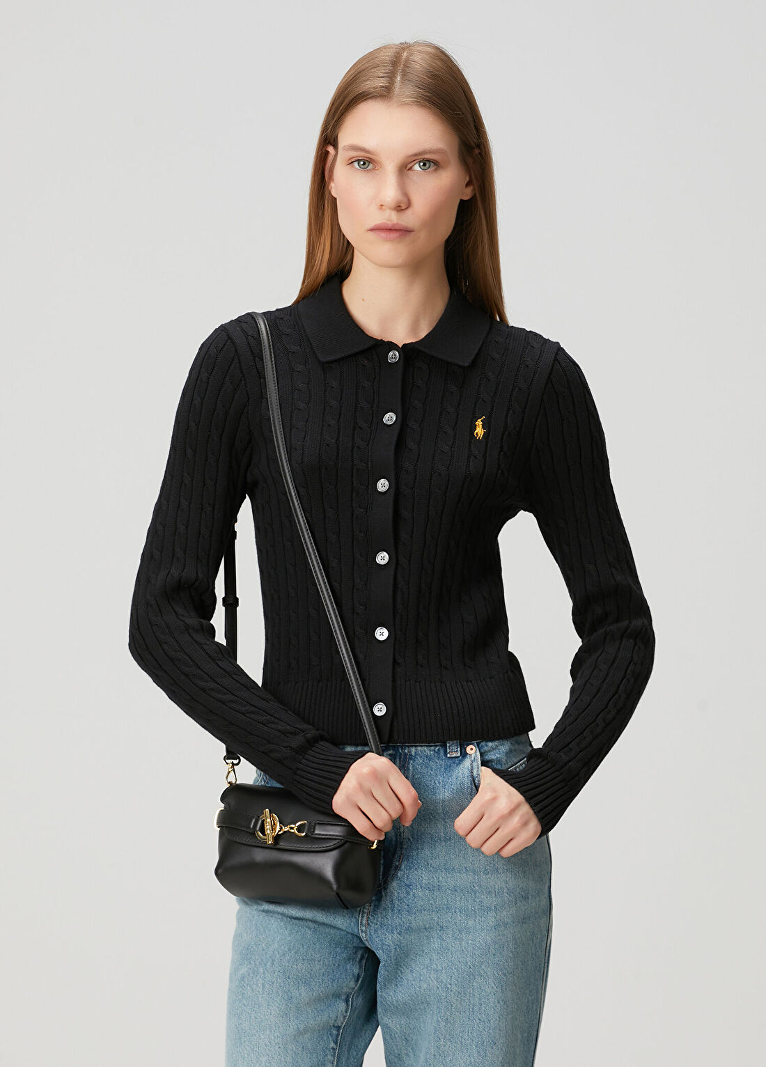 Lauren Ralph Lauren Siyah Kadın Deri Çanta görsel 2