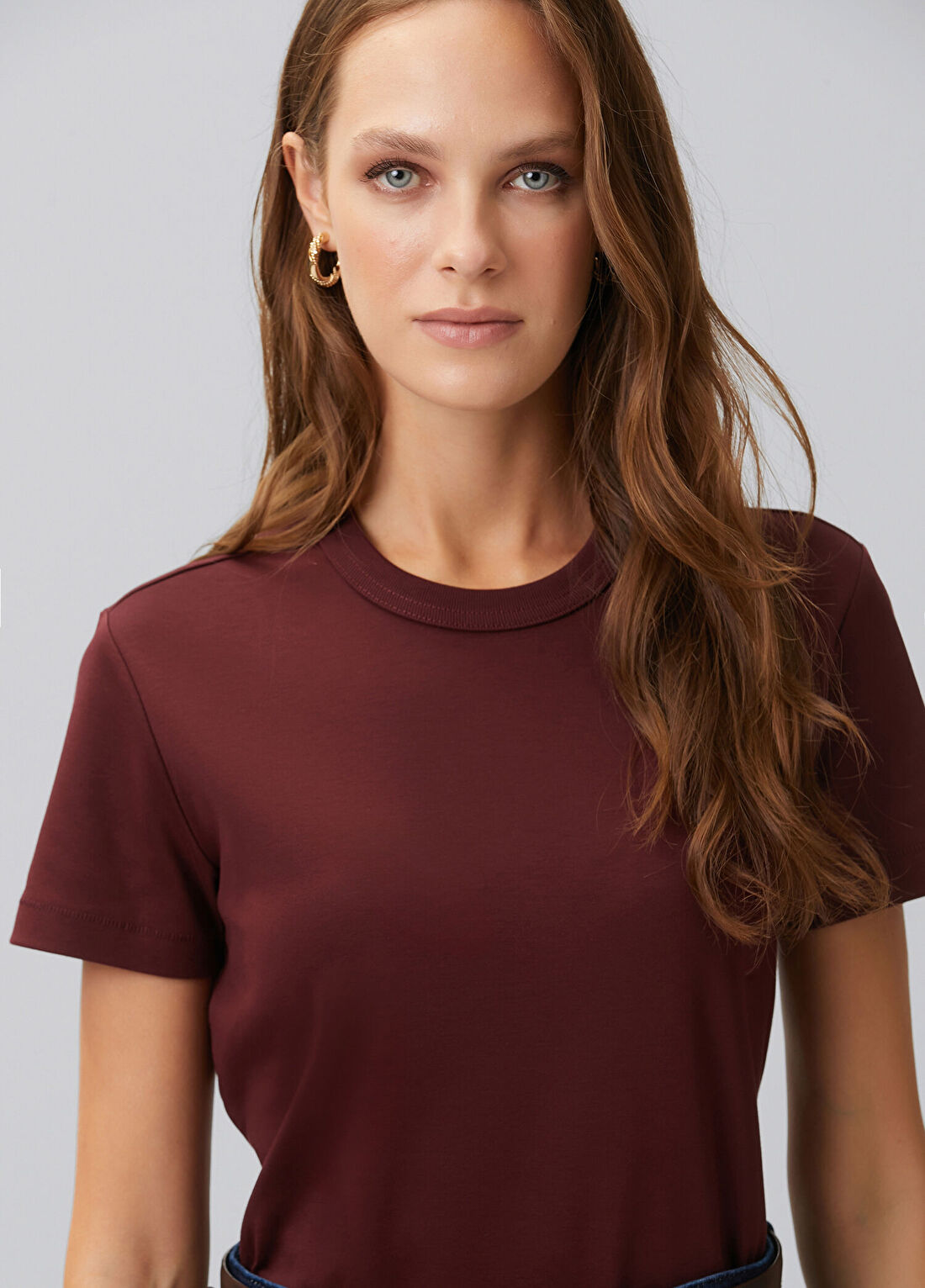 Network Bordo Basic T-shirt görsel 2